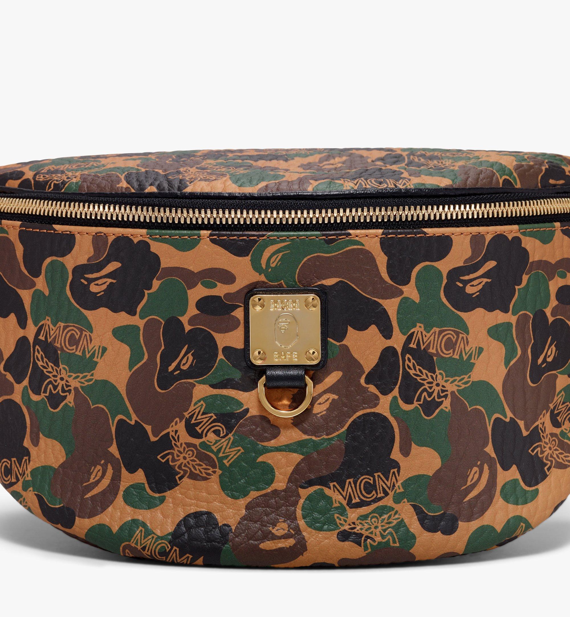 Medium MCM x BAPE Stark Belt Bag in Camo Visetos BAPE CAMO