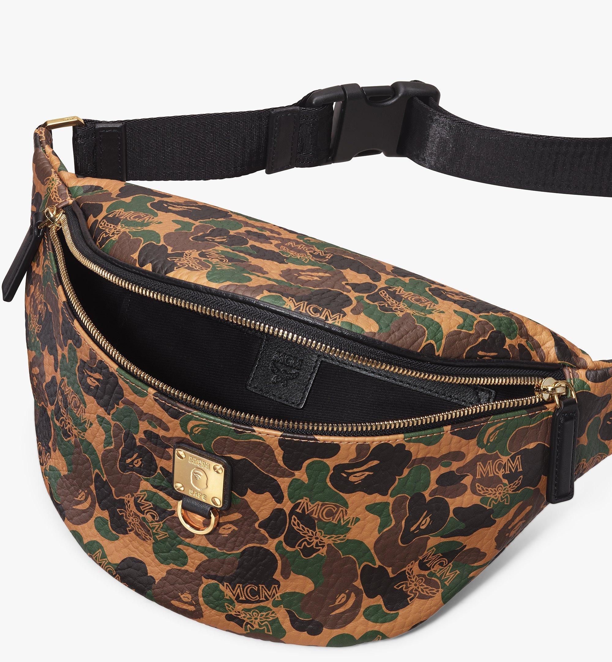 MCM × BAPE® MCM CAMO BELTBAG COLOR:BROWN