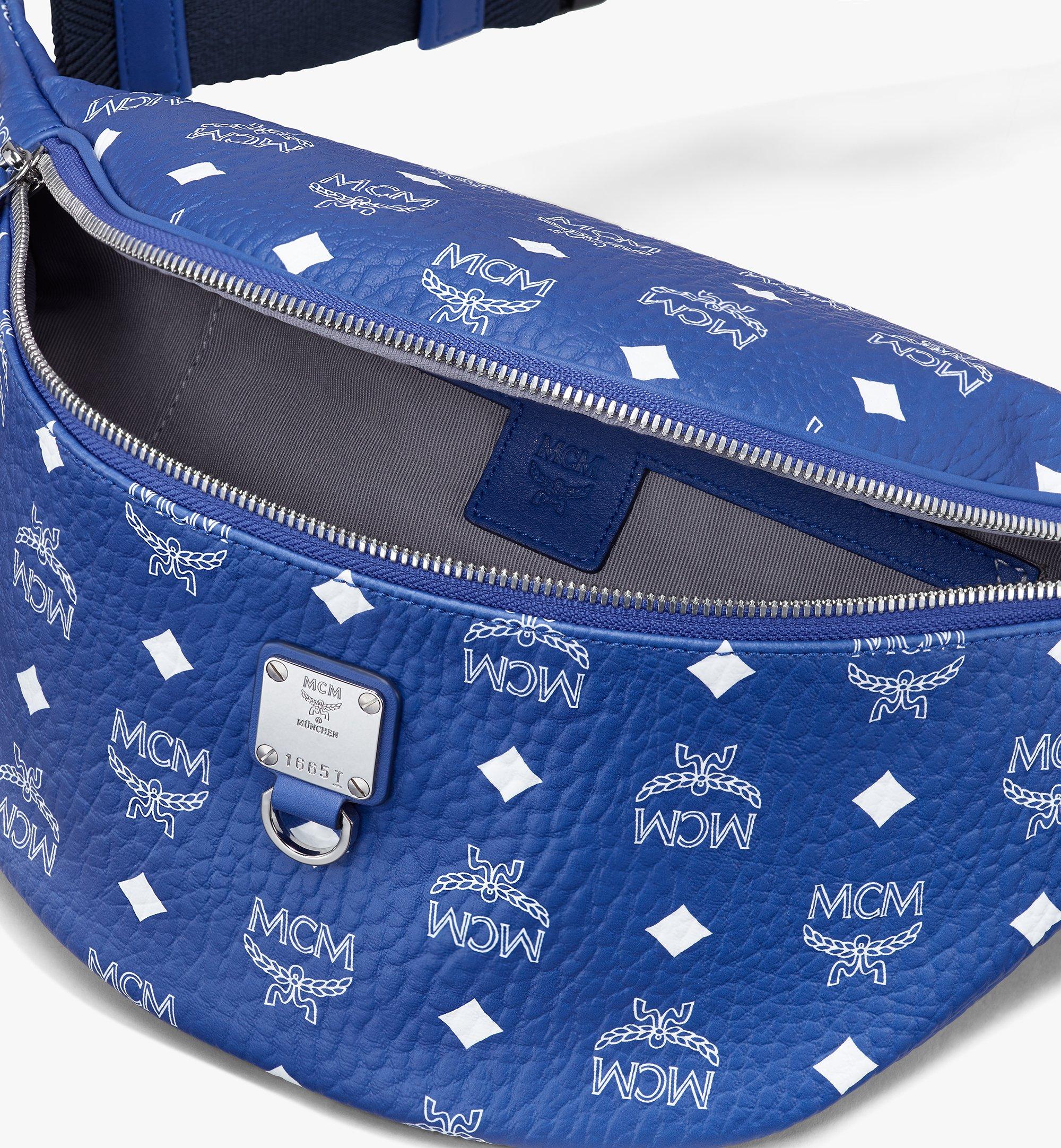 mcm fanny pack blue