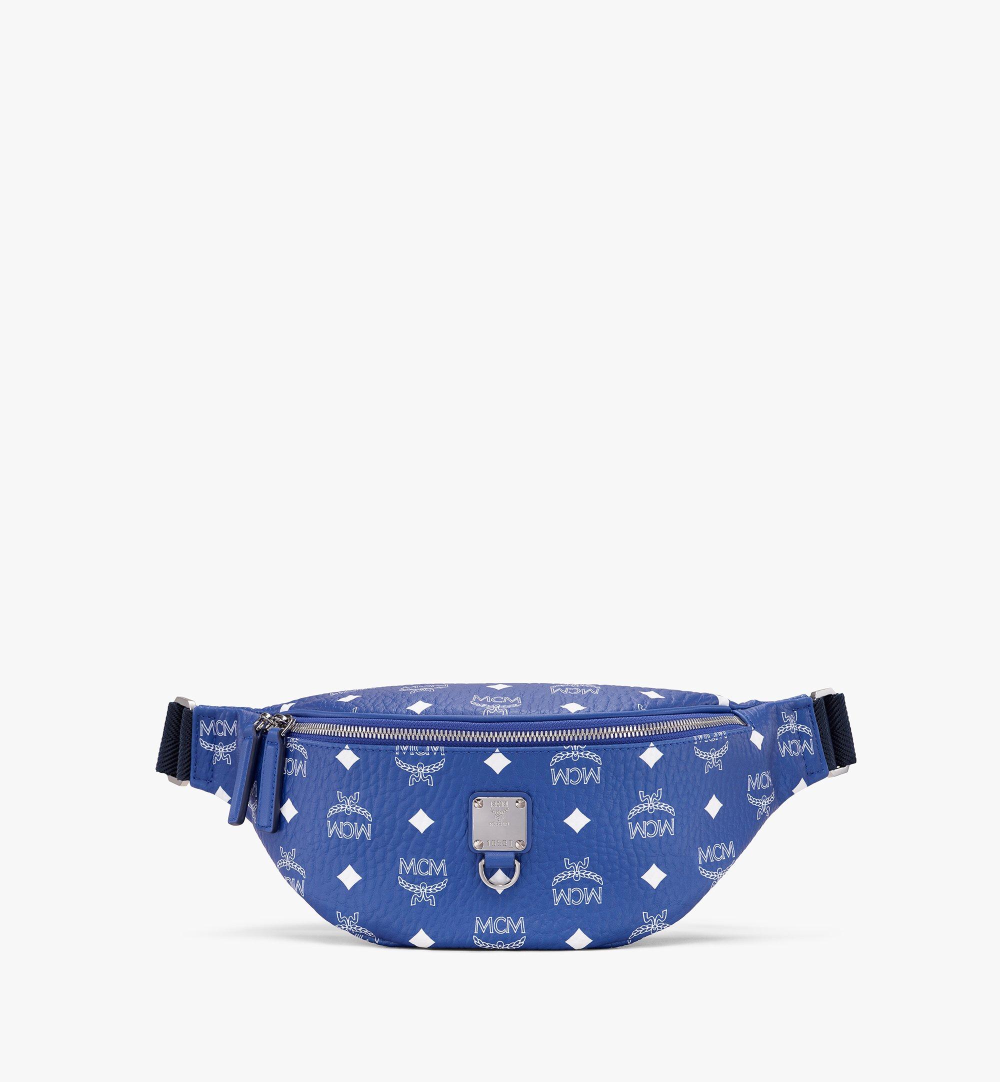 mcm fanny pack blue