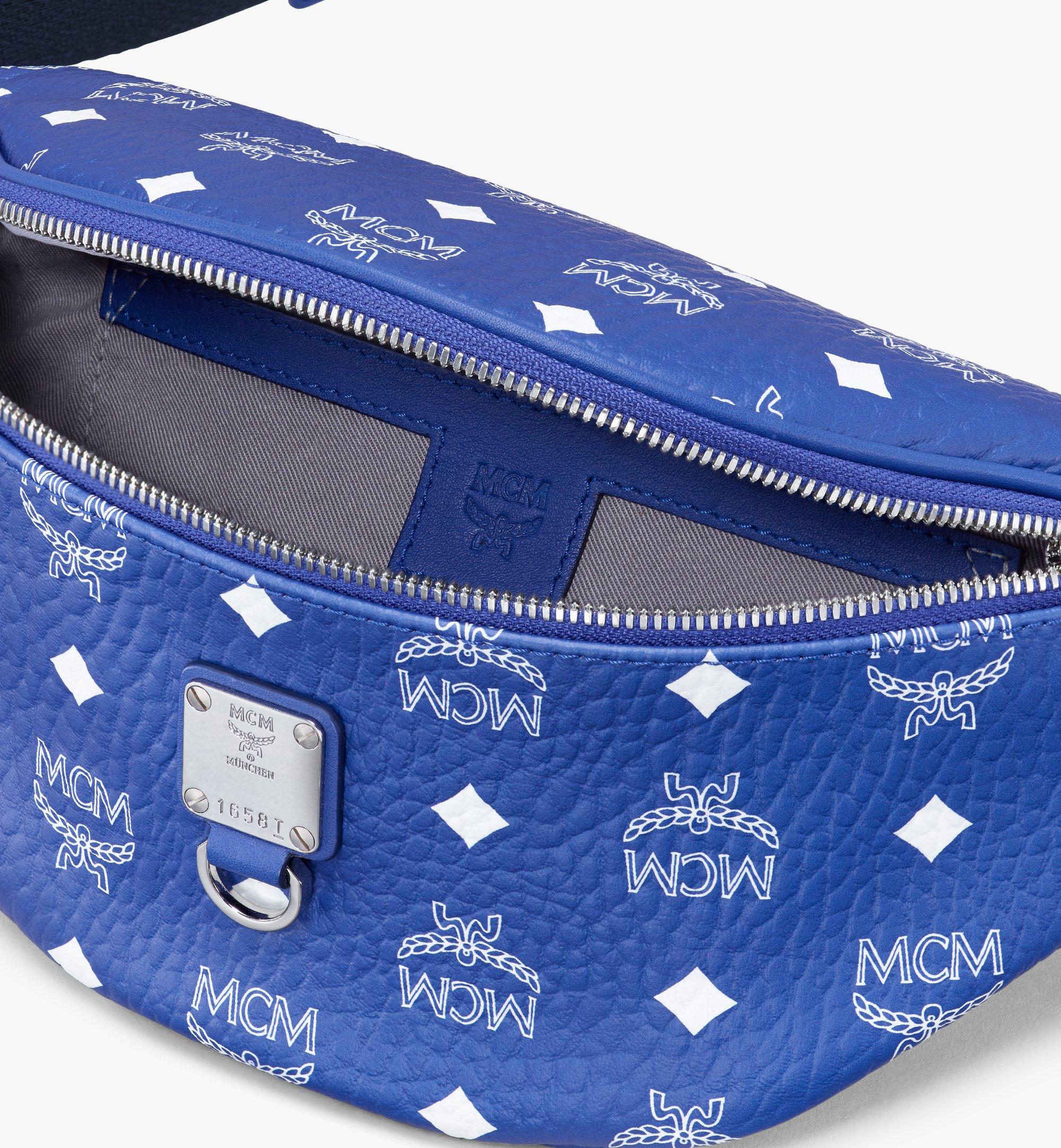 MCM Fursten Belt Bag in Visetos Blue MMZASFI05H1001 Alternate View 3