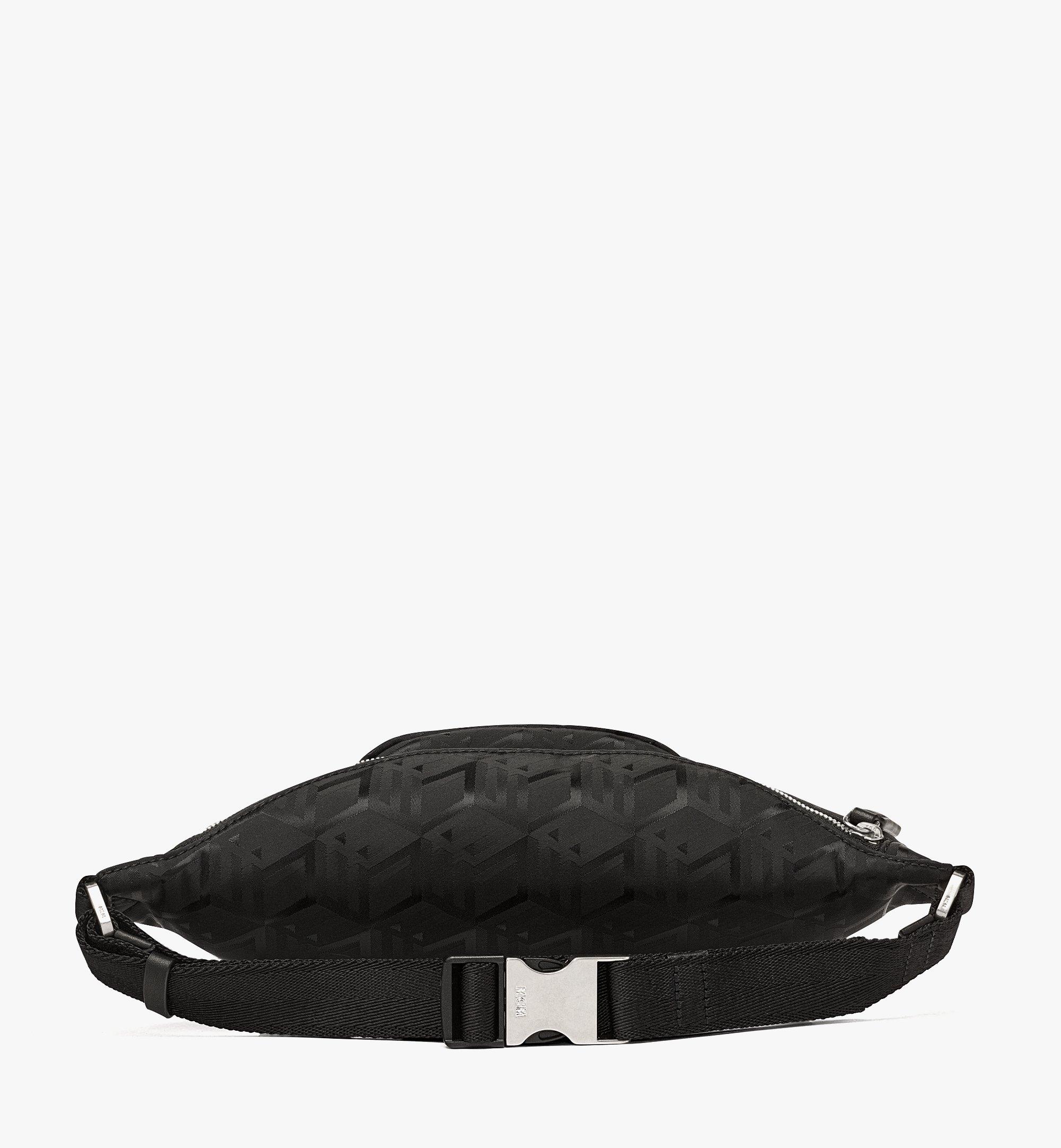 MCM Fursten Belt Bag in Cubic Jacquard Nylon Black MMZDSFI02BK001 Alternate View 2