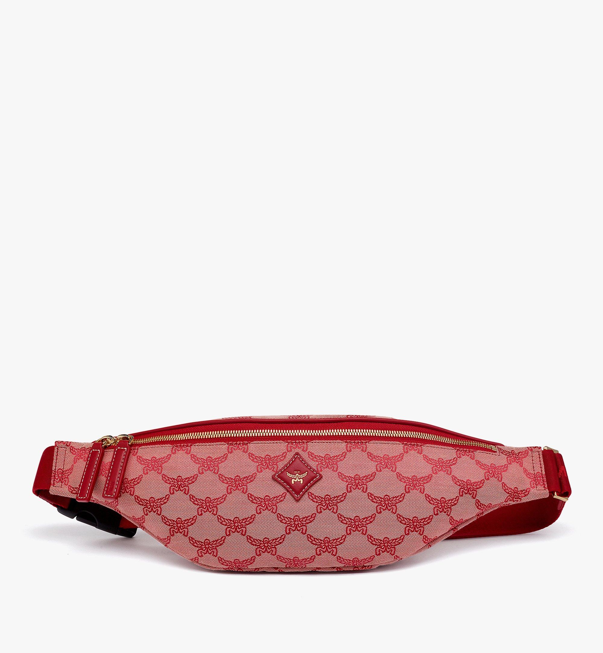 Medium Himmel Belt Bag in Lauretos Jacquard Red | MCM ®US