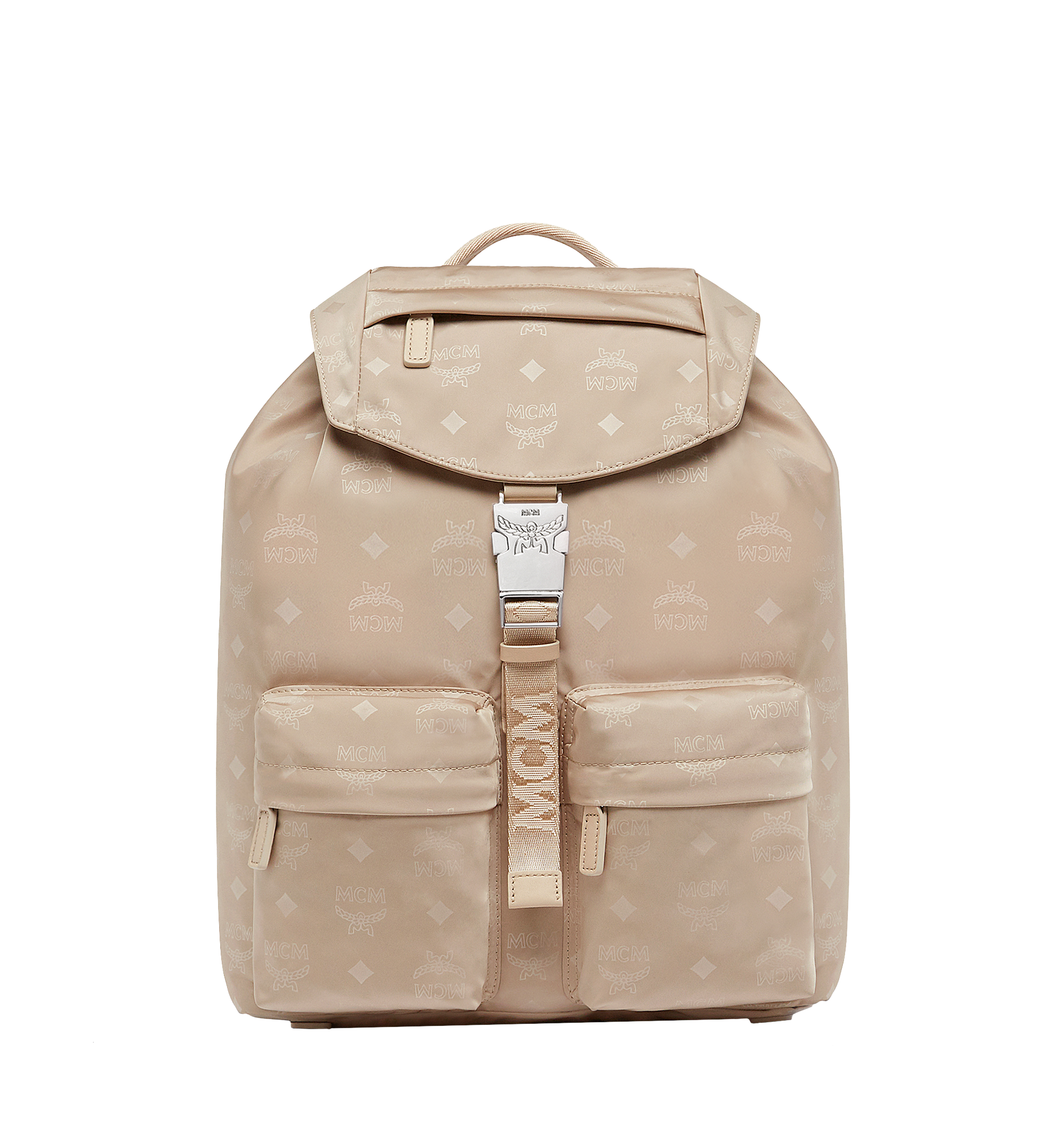 MCM Kreuzberg Rucksack in Monogram Nylon Beige MUK8SDT17IB001 Alternate View 1