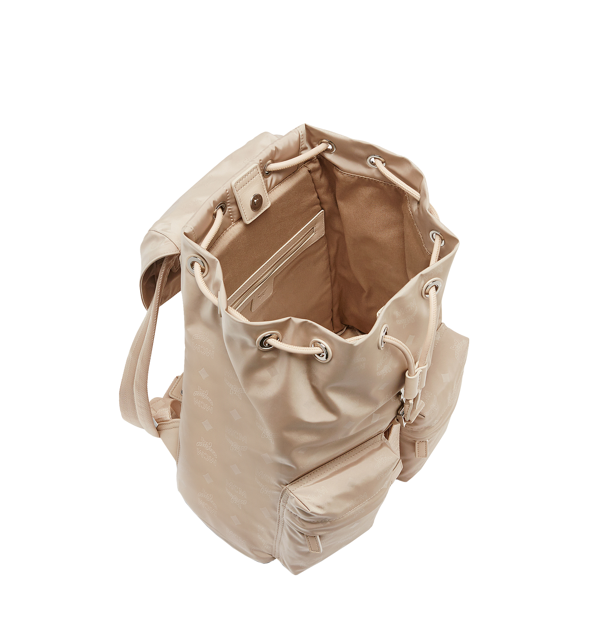 MCM Kreuzberg Rucksack in Monogram Nylon Beige MUK8SDT17IB001 Alternate View 4