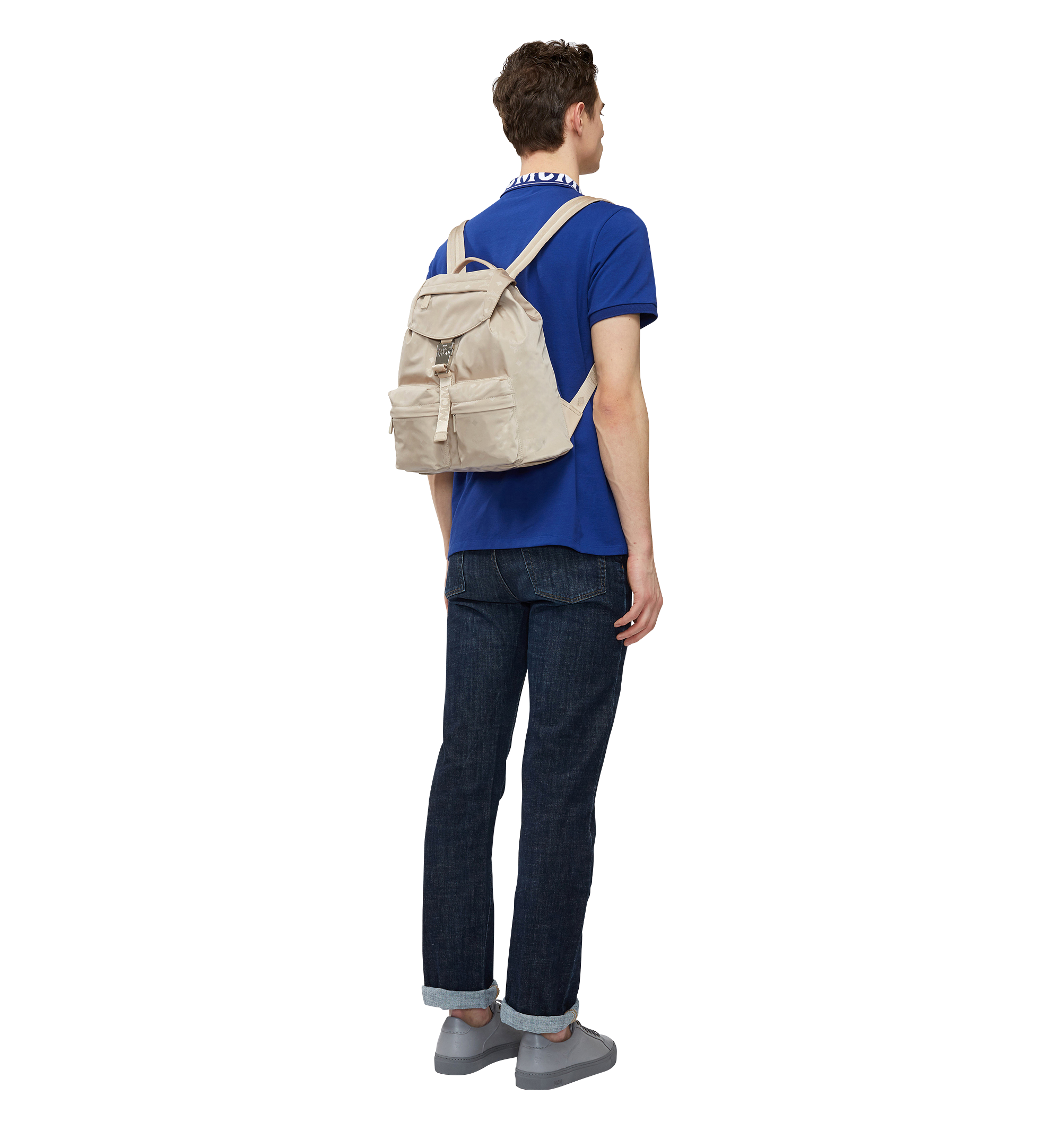 MCM Kreuzberg Rucksack in Monogram Nylon Beige MUK8SDT17IB001 Alternate View 5