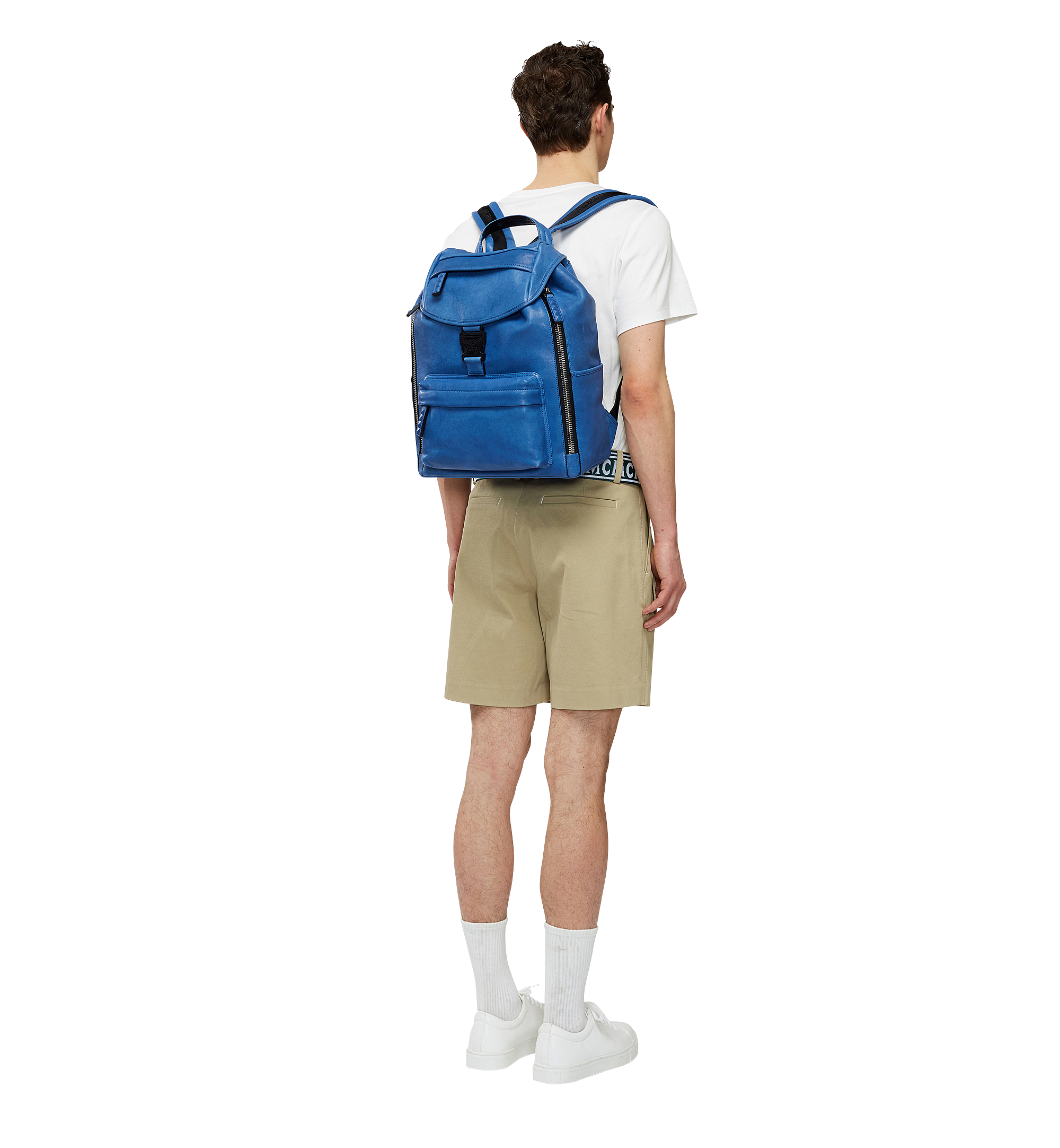 MCM Killian Backpack in Lambskin Leather Blue MUK8SKB01HT001 Alternate View 5