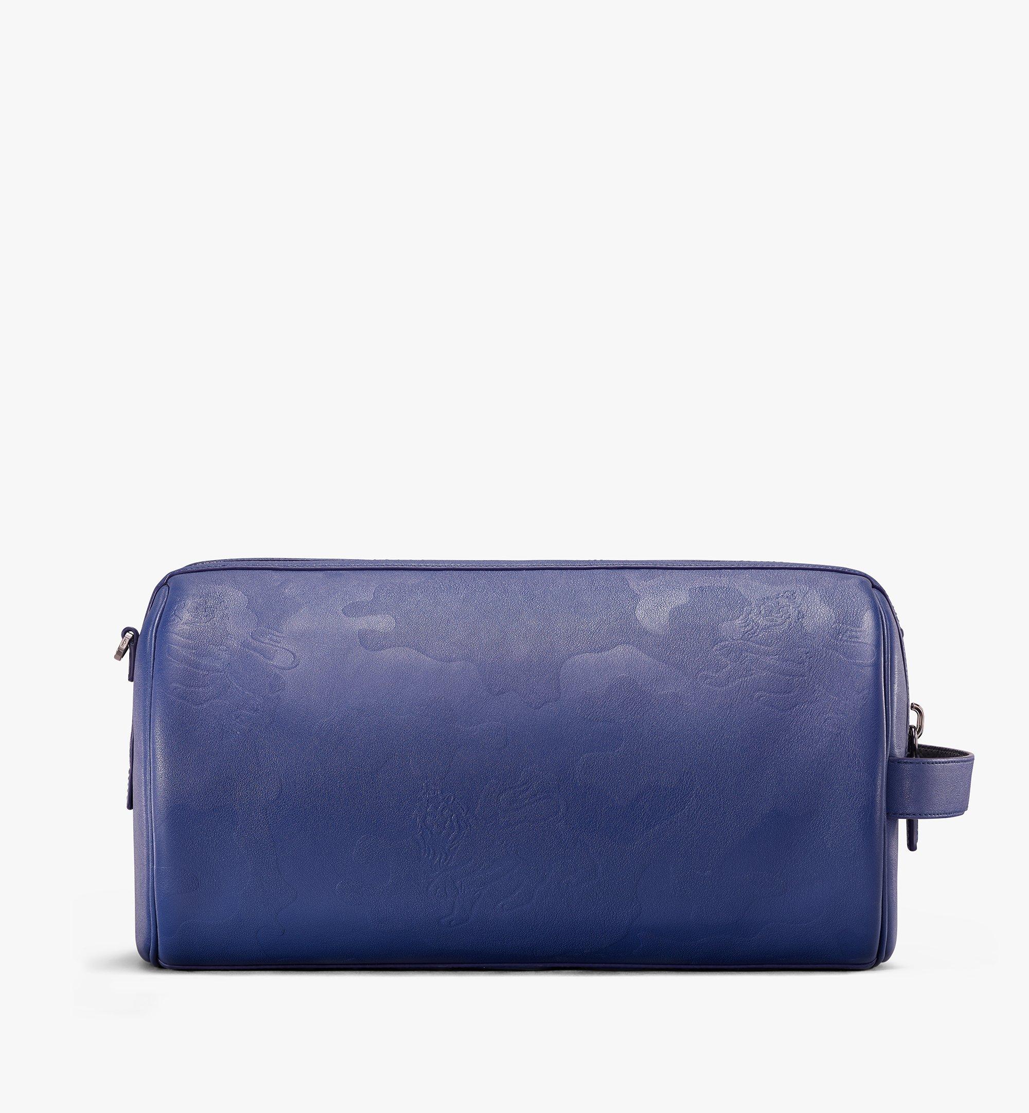 Large Crossbody Bag in Embossed Lion Camo Blue