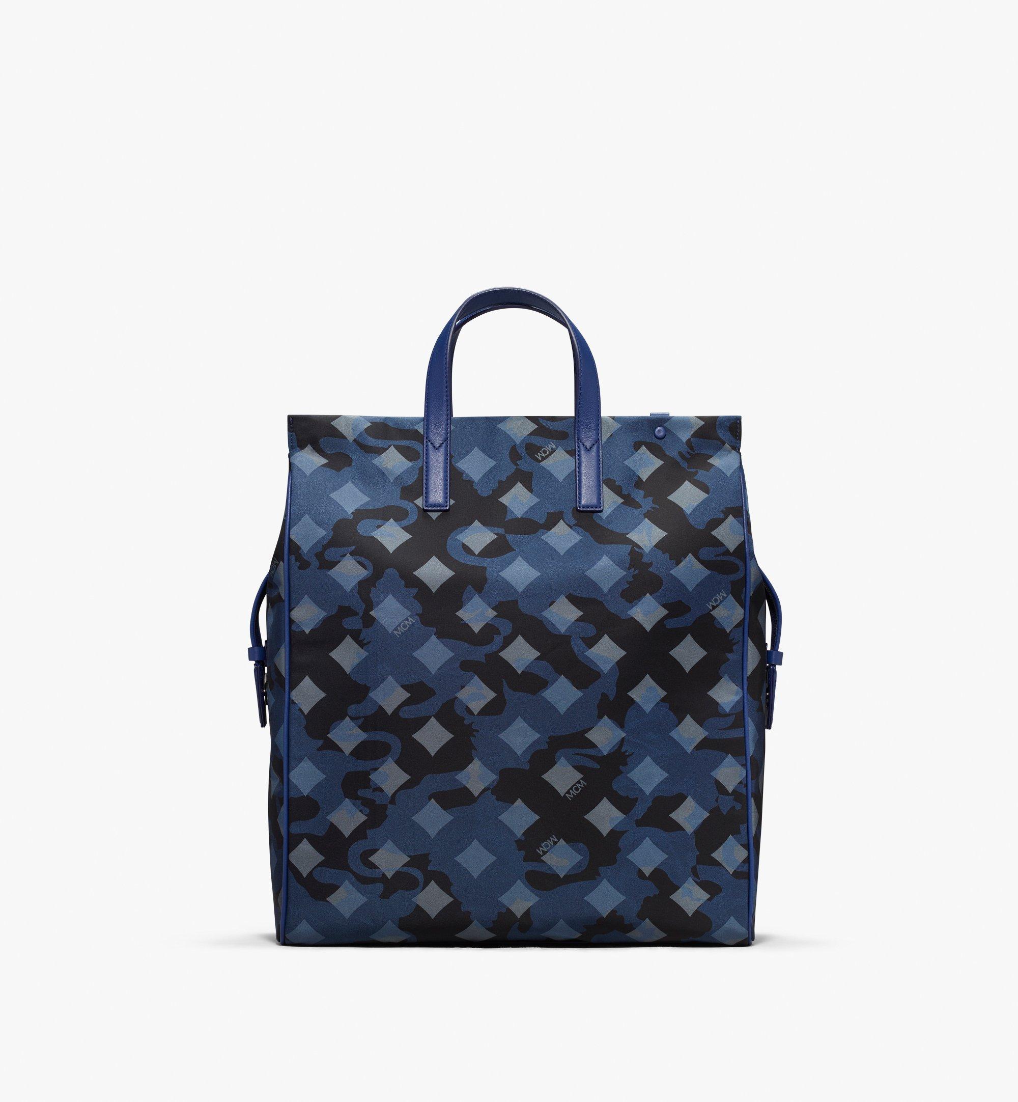 blue mcm tote