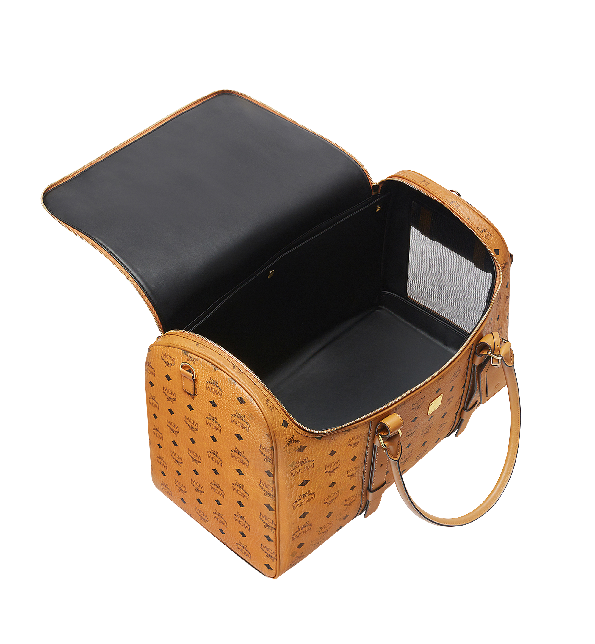 Large Dog Carrier in Visetos Cognac MCM