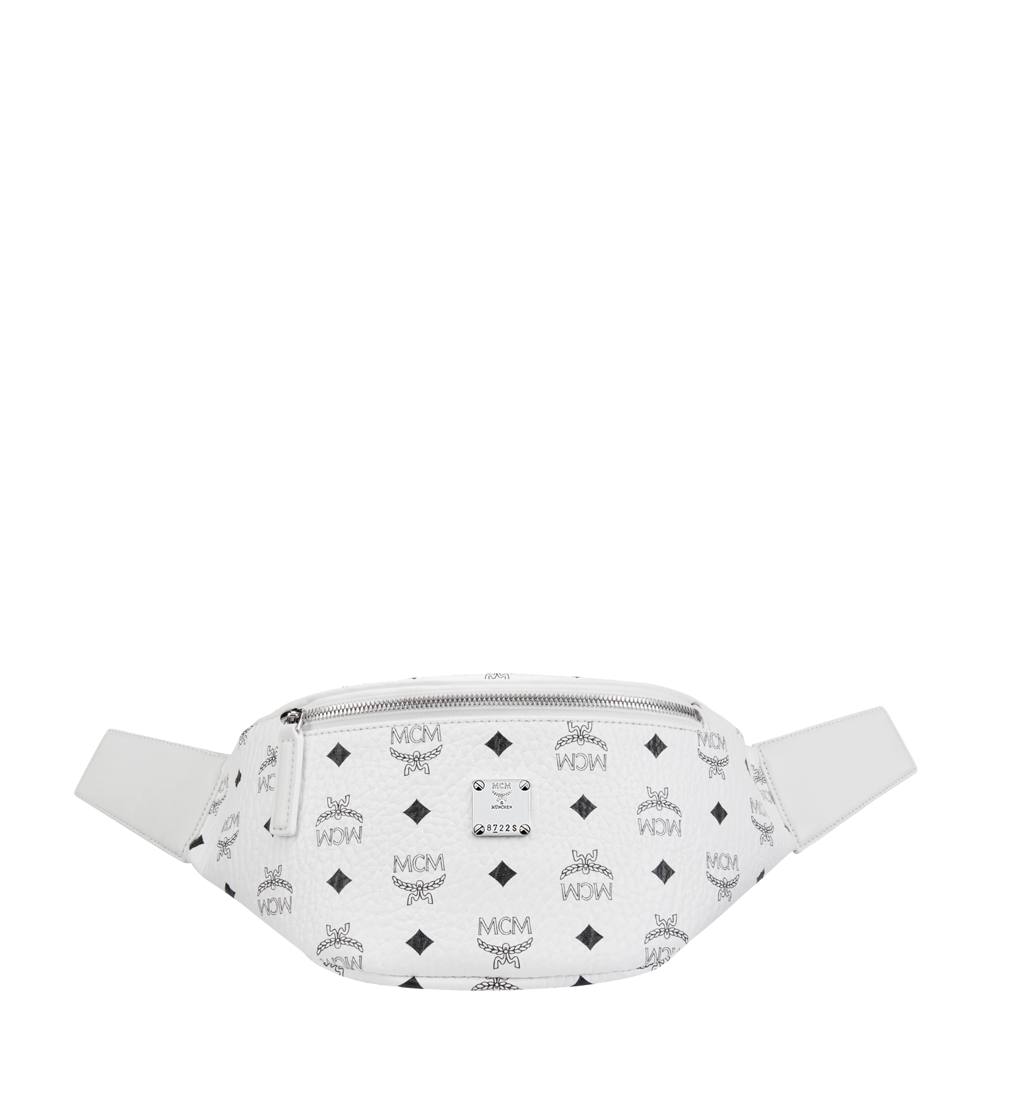 white mcm fanny pack