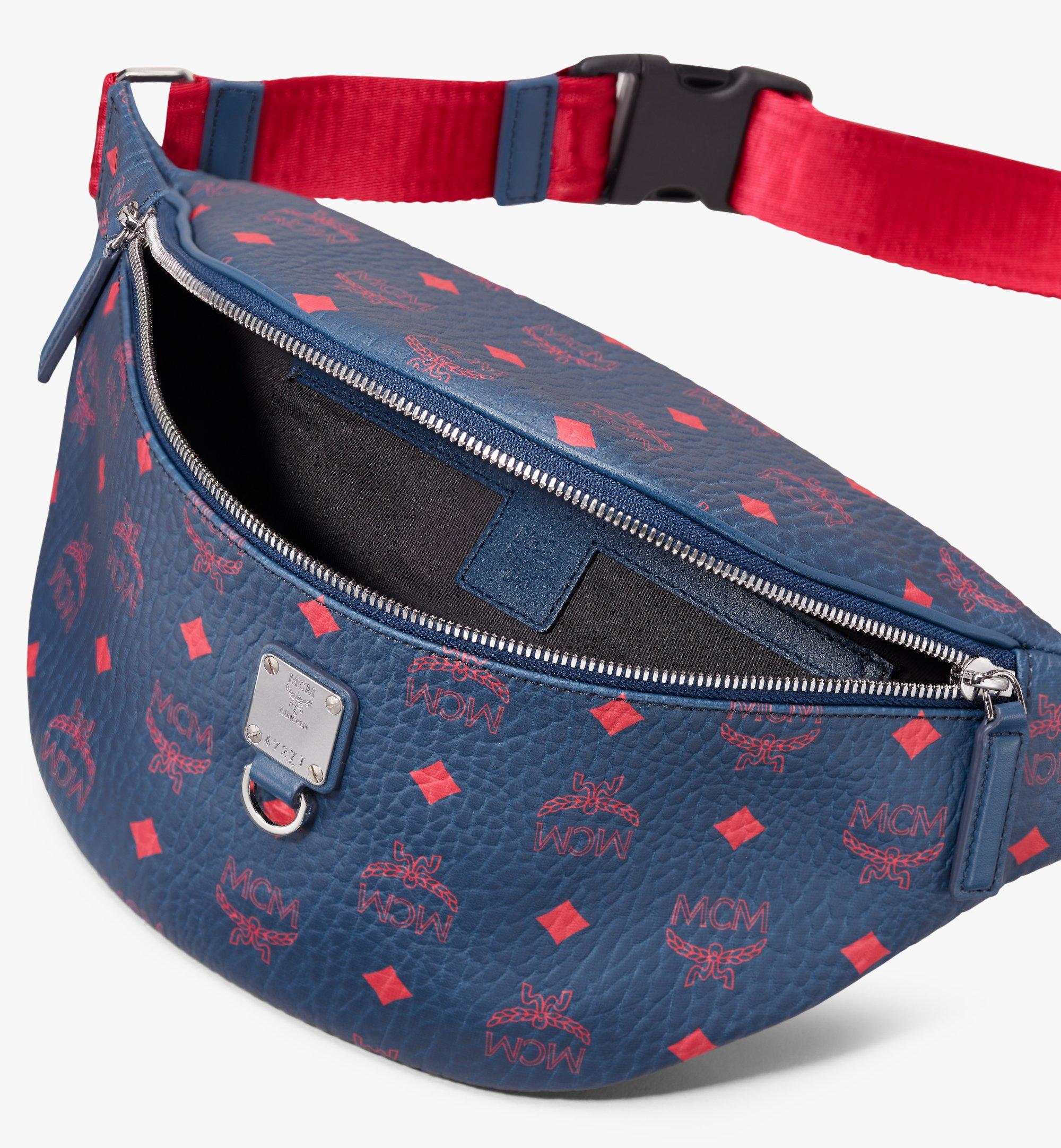 mcm fanny pack blue