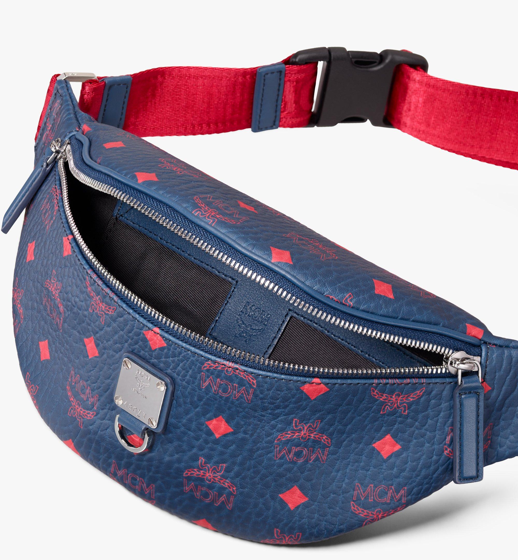 mcm fanny pack blue