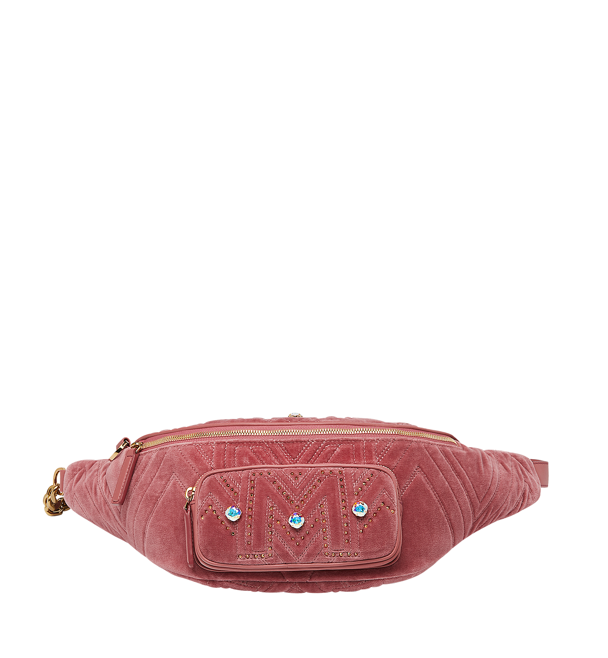MCM Fursten Belt Bag in Velvet Crystal Pink MUZ9SFI04QB001 Alternate View 1