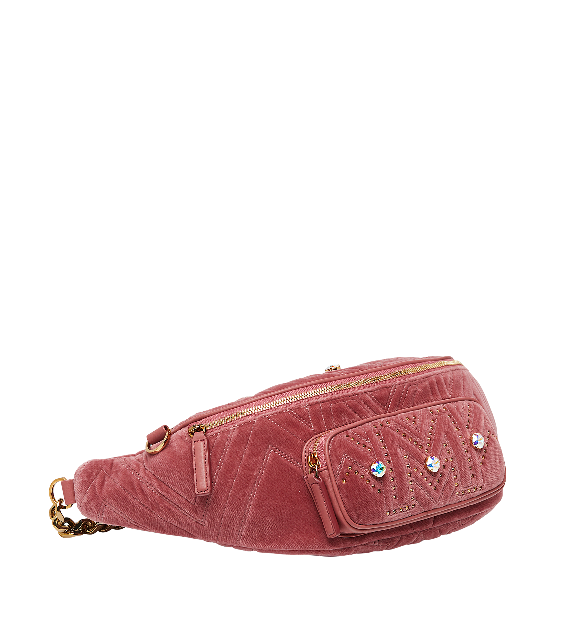 MCM Fursten Belt Bag in Velvet Crystal Pink MUZ9SFI04QB001 Alternate View 1