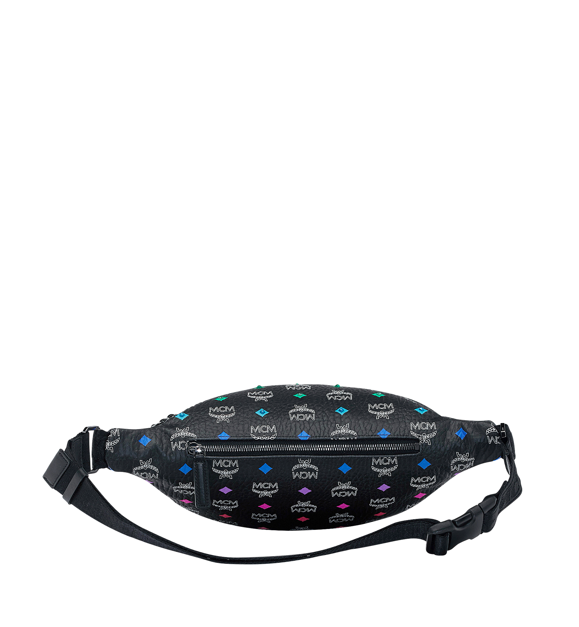 MCM Fursten Belt Bag in Skyoptic Stud Visetos Black MUZ9SFI05BA001 Alternate View 3