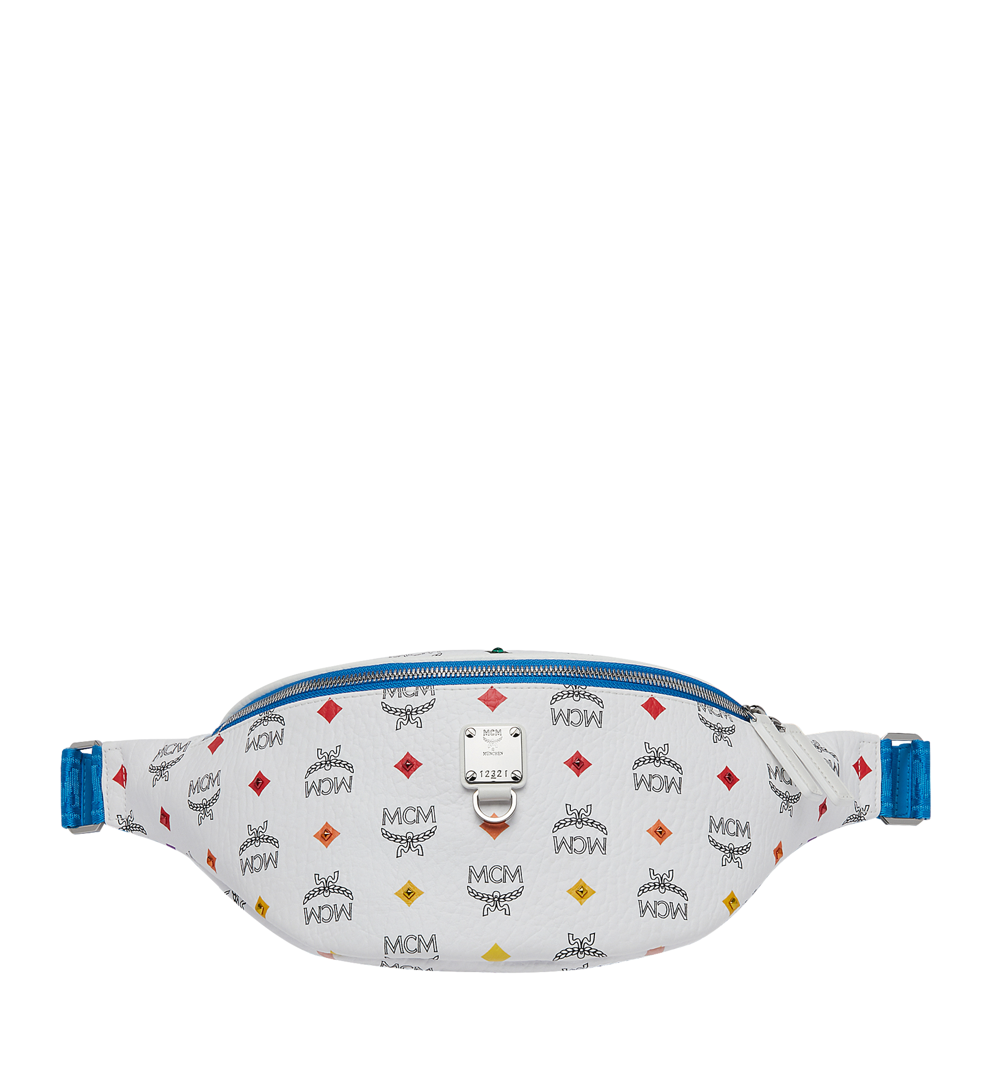 MCM Fursten Belt Bag in Skyoptic Stud Visetos White MUZ9SFI05WA001 Alternate View 1