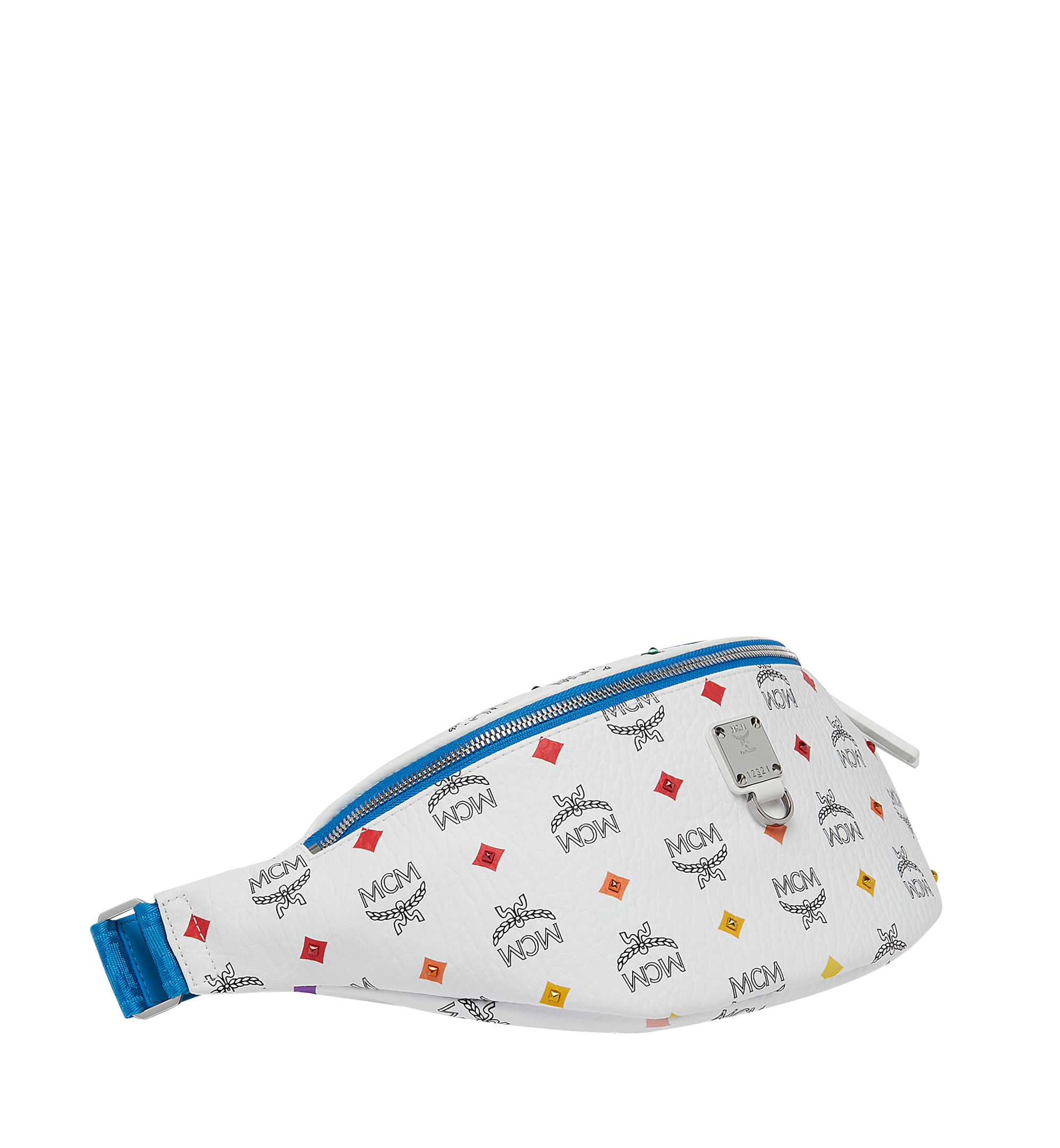 MCM Fursten Belt Bag in Skyoptic Stud Visetos White MUZ9SFI05WA001 Alternate View 1