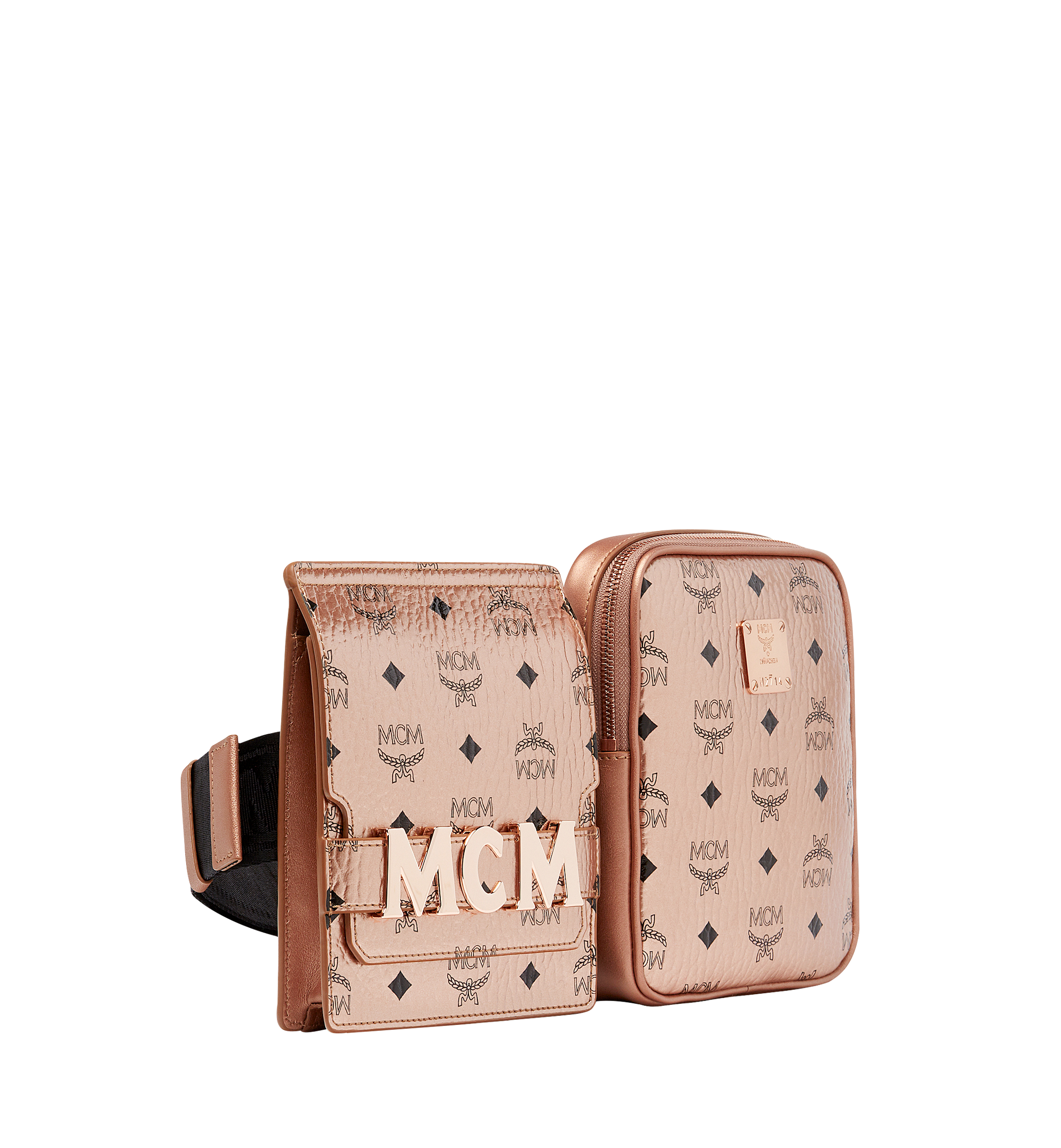 mcm champagne gold belt