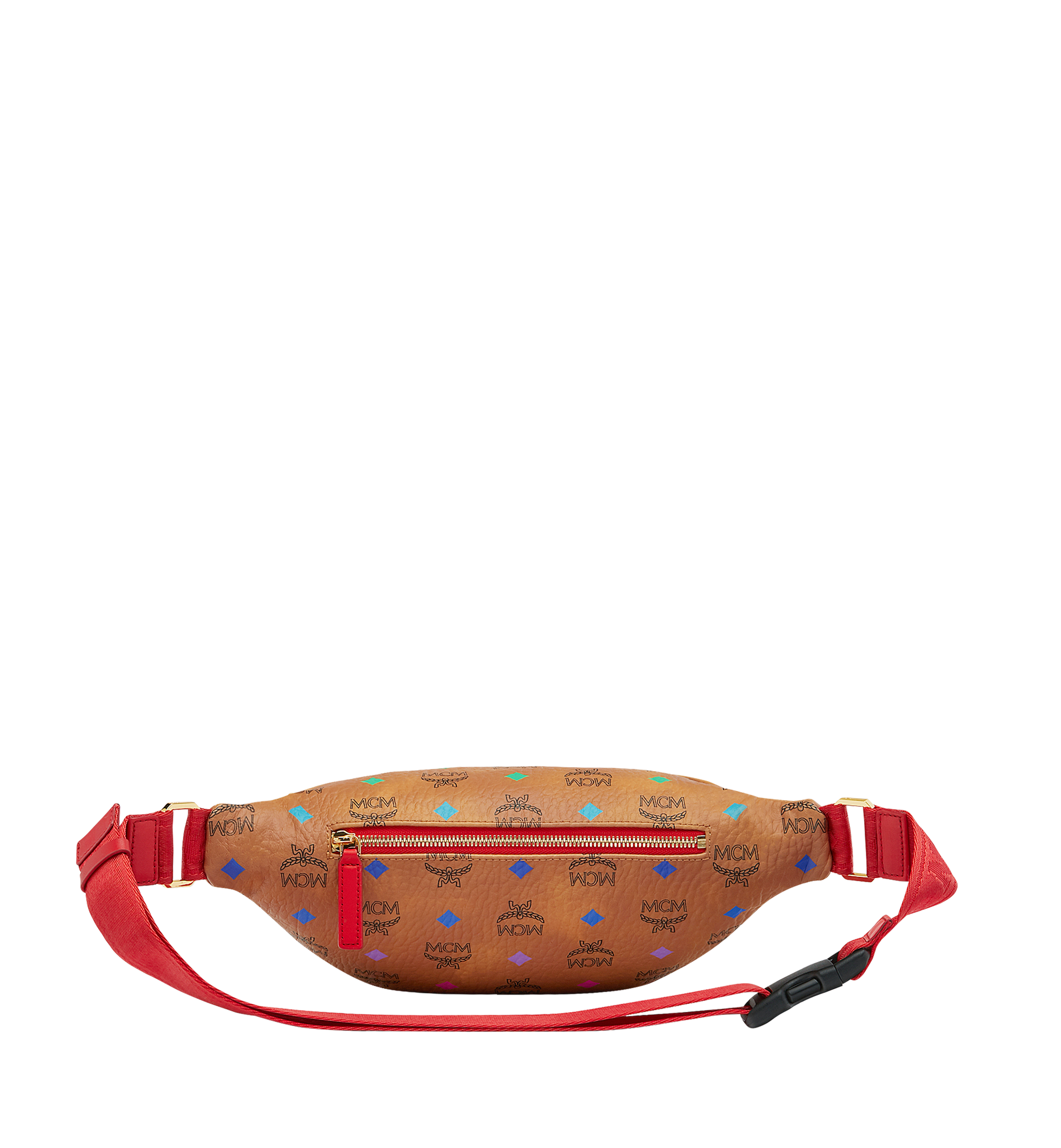MCM Stark Belt Bag in Skyoptic Visetos Cognac MUZ9SFI26CA001 Alternate View 3