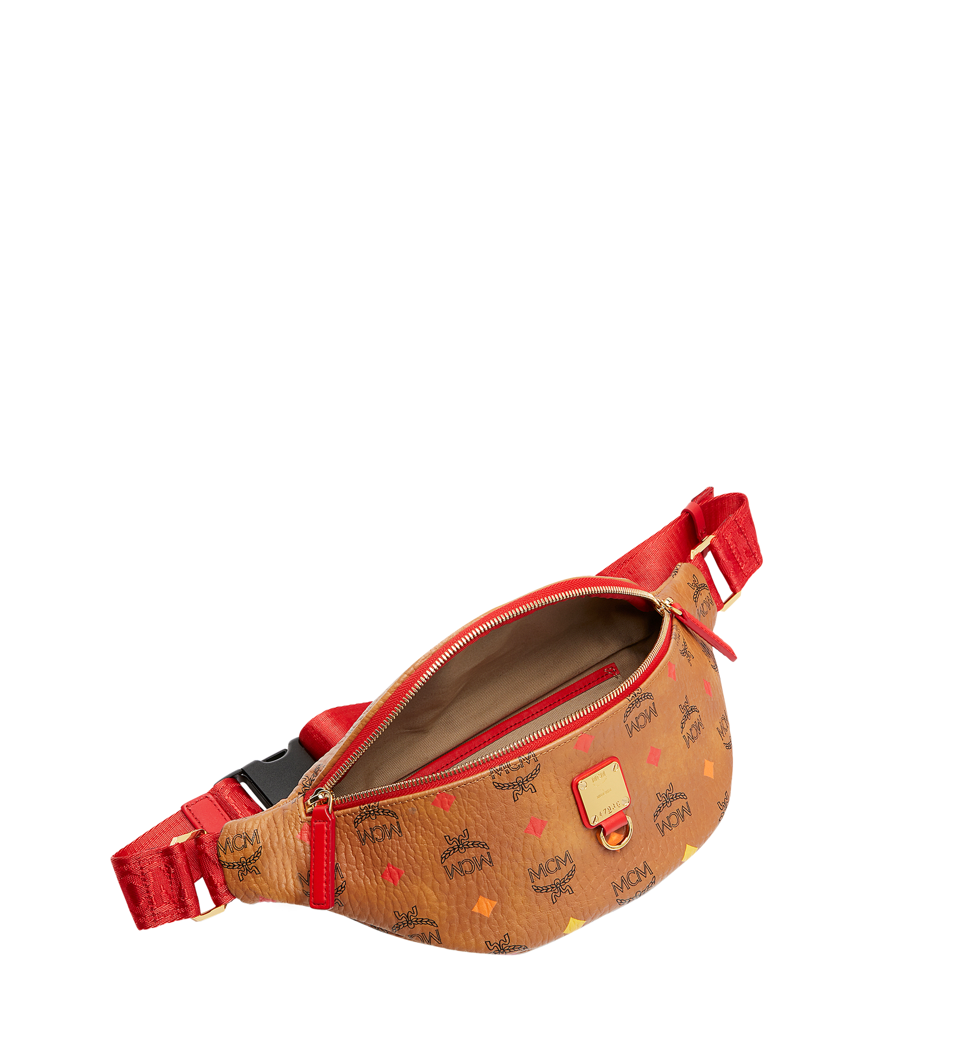 MCM Stark Belt Bag in Skyoptic Visetos Cognac MUZ9SFI26CA001 Alternate View 4