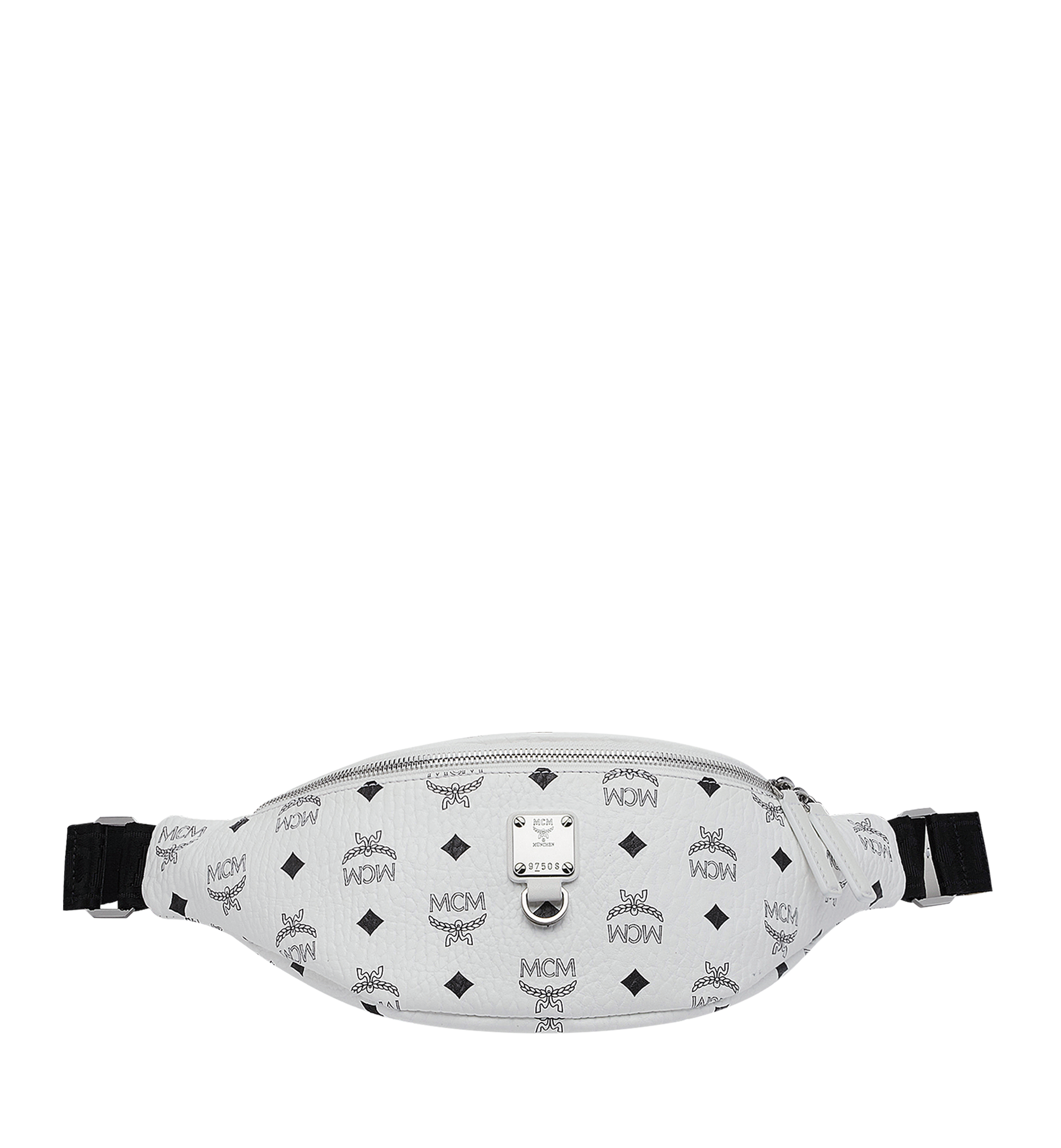 white mcm fanny pack