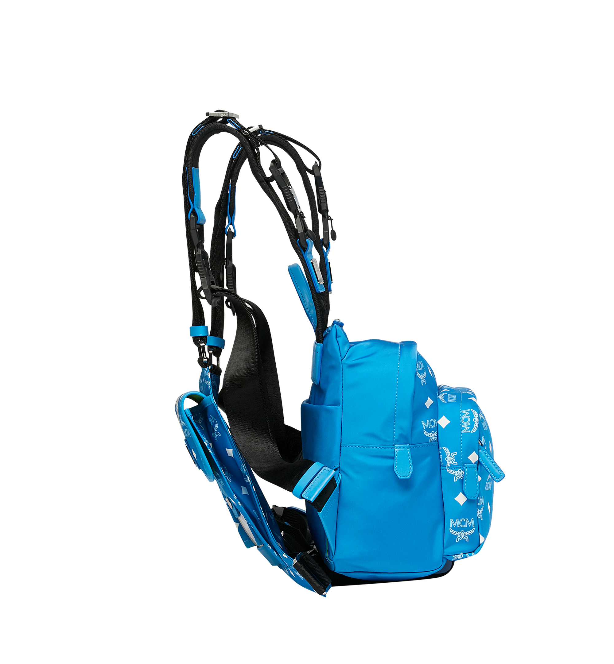 MCM Doppelter Luft Brustgurt aus Nylon mit weissem Logo Blue MUZ9SNX90HI001 Noch mehr sehen 2