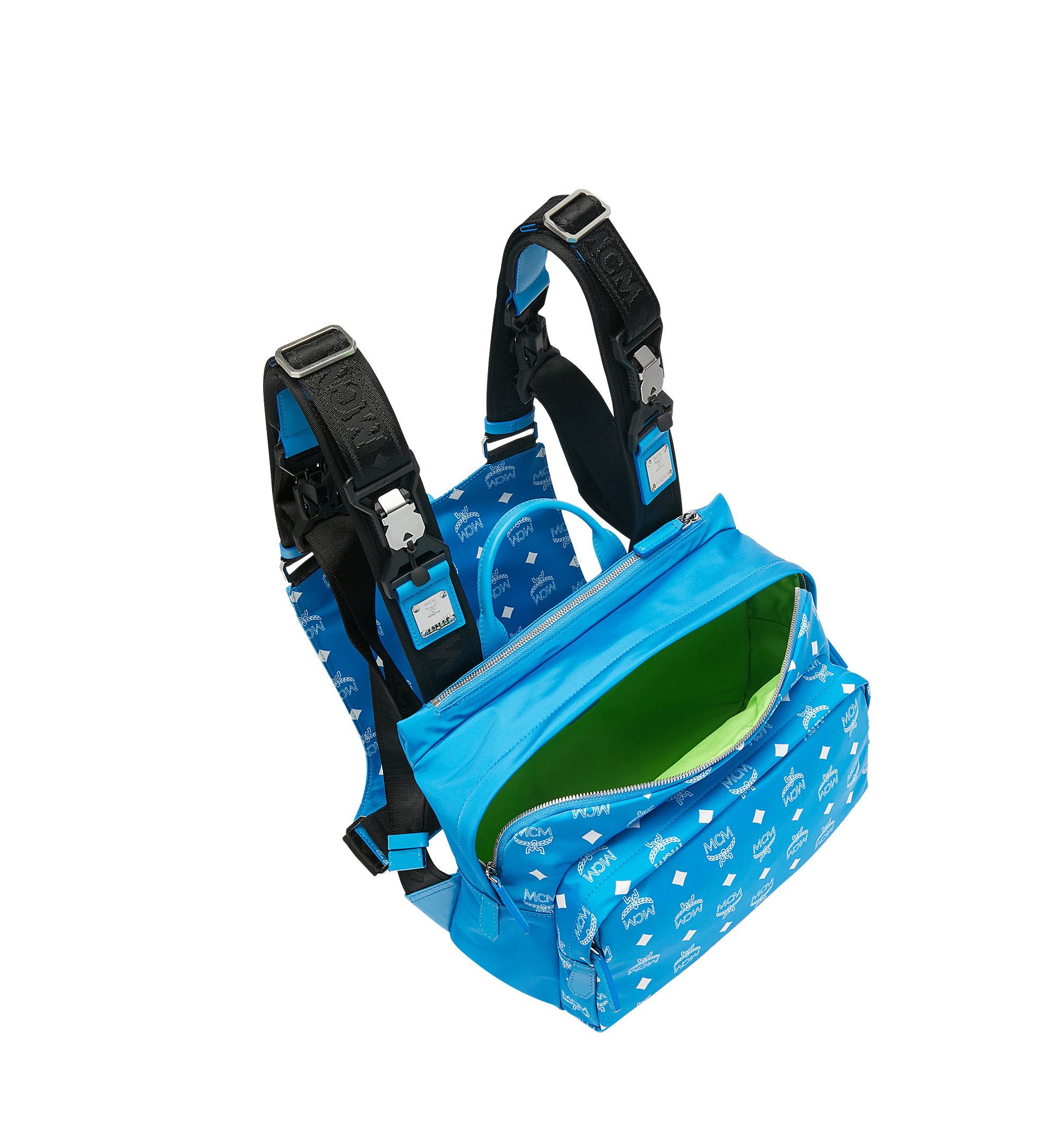 MCM Doppelter Luft Brustgurt aus Nylon mit weissem Logo Blue MUZ9SNX90HI001 Noch mehr sehen 4