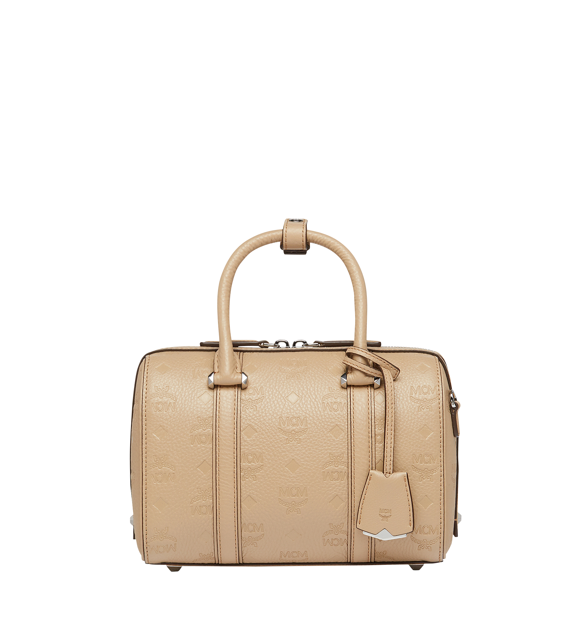 MCM Essential Boston in Monogram Leather Beige MWB7ASE52IE001 Alternate View 1