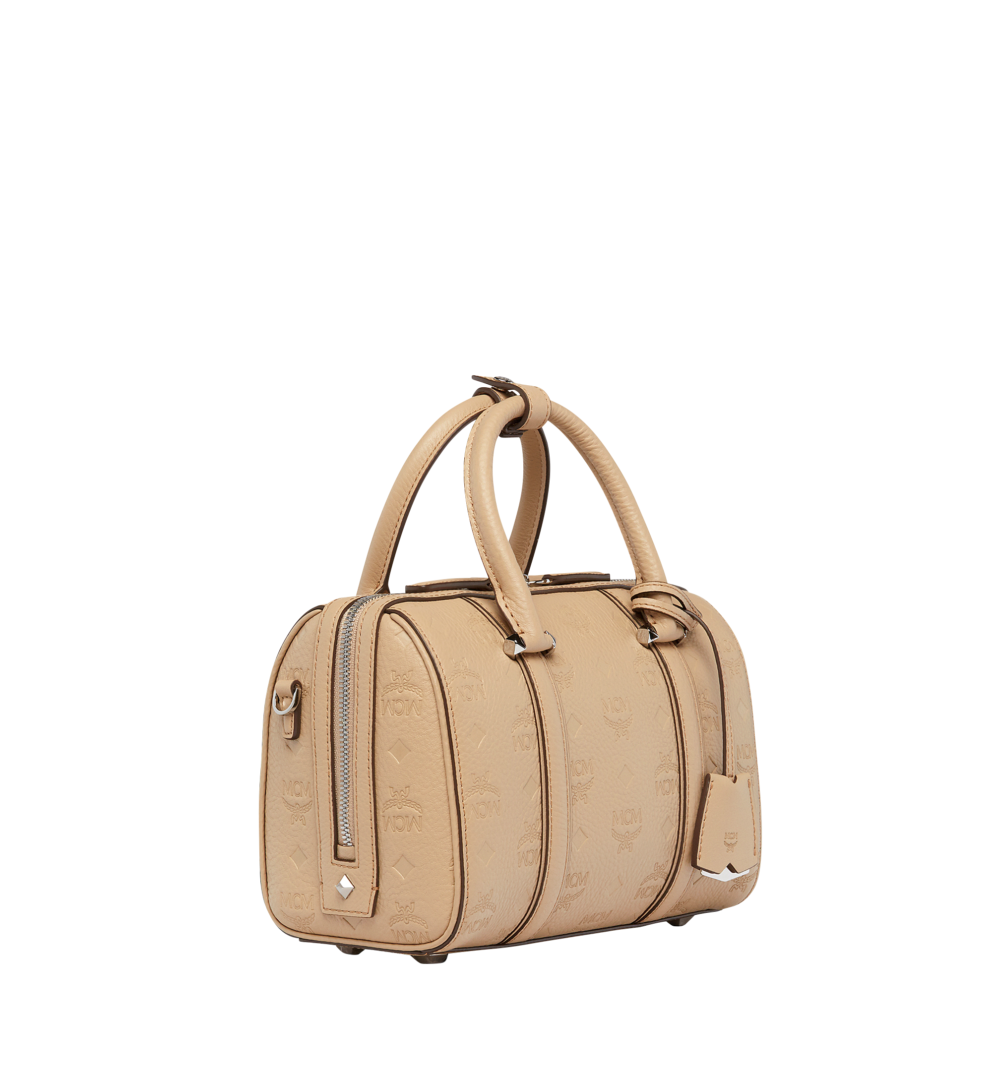 MCM Essential Boston in Monogram Leather Beige MWB7ASE52IE001 Alternate View 1
