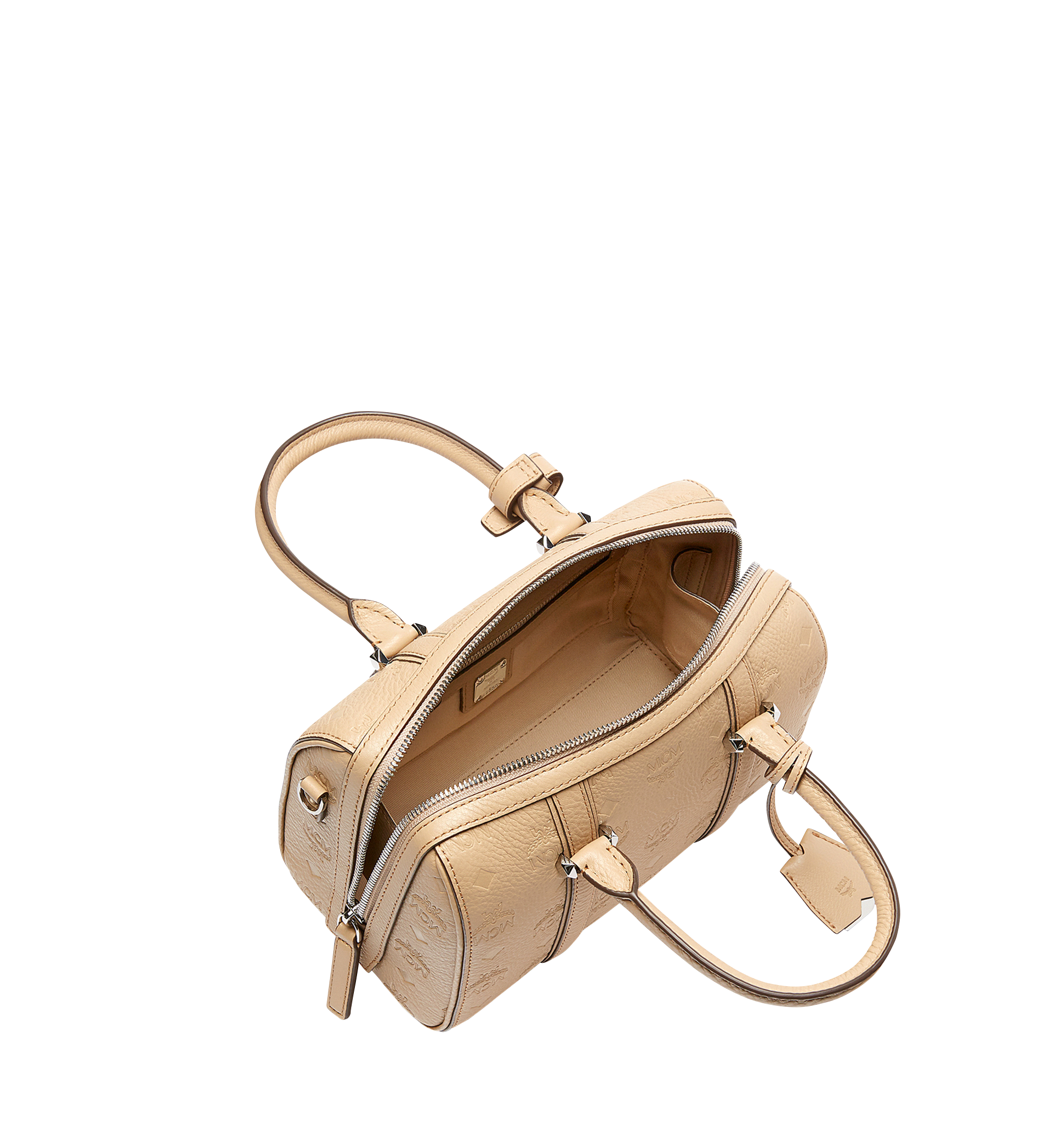 MCM Essential Boston in Monogram Leather Beige MWB7ASE52IE001 Alternate View 4