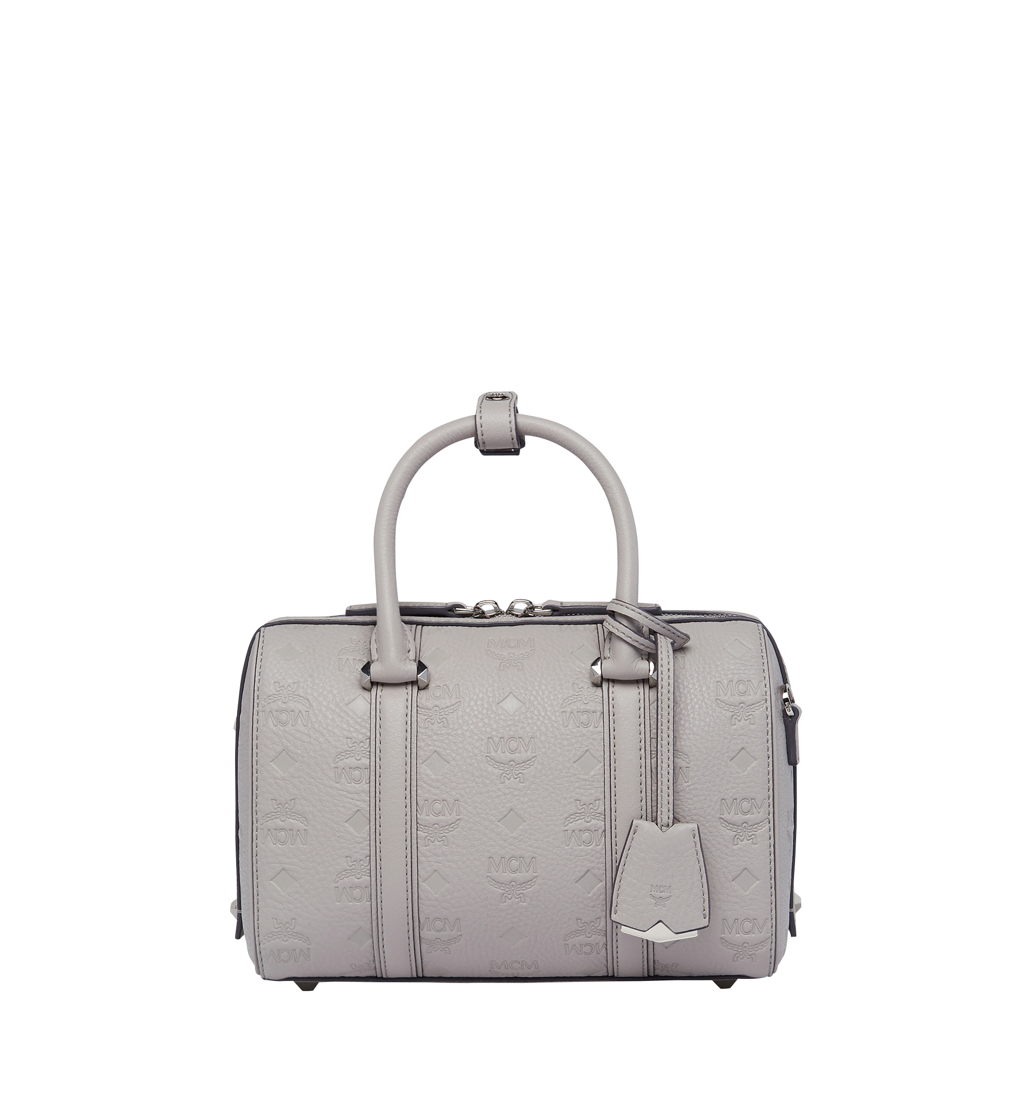 MCM Essential Boston in Monogram Leather Grey MWB7ASE52IV001 Alternate View 1