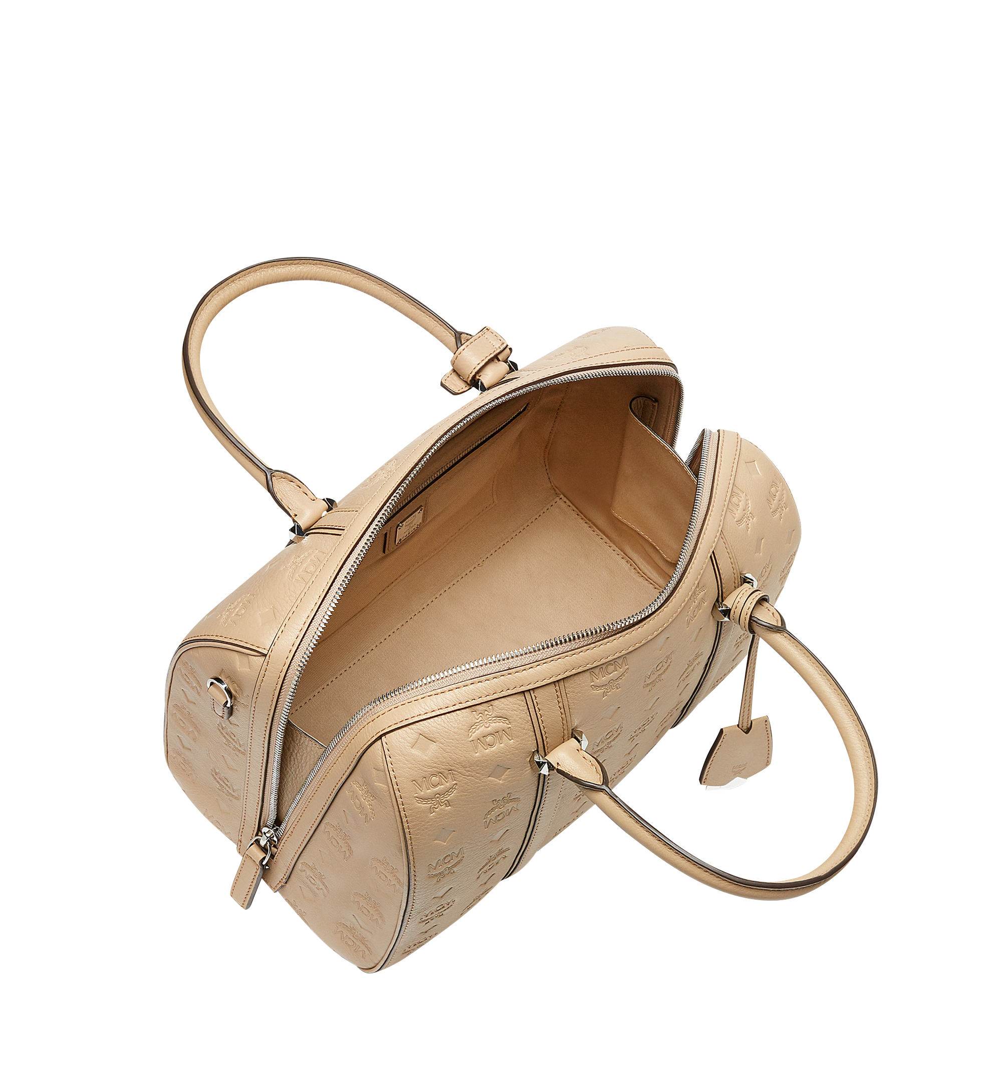 MCM Boston Bag in Monogram Leather Beige MWB7ASE53IE001 Noch mehr sehen 4