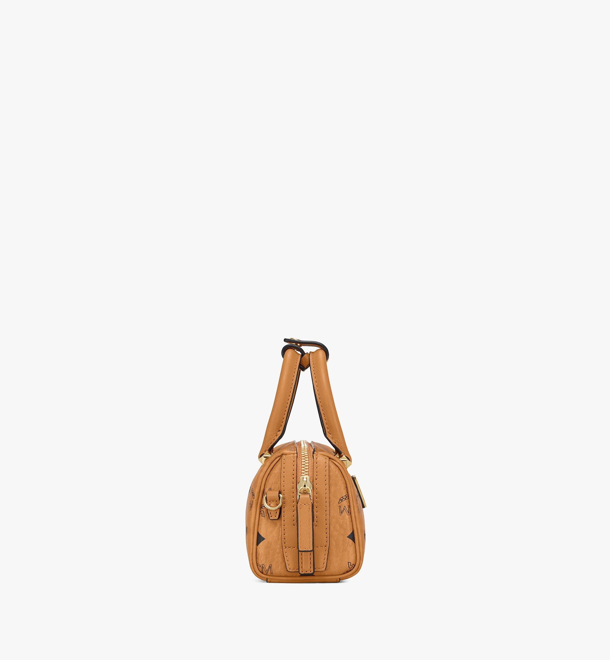 Mini Boston Bag in Visetos Cognac