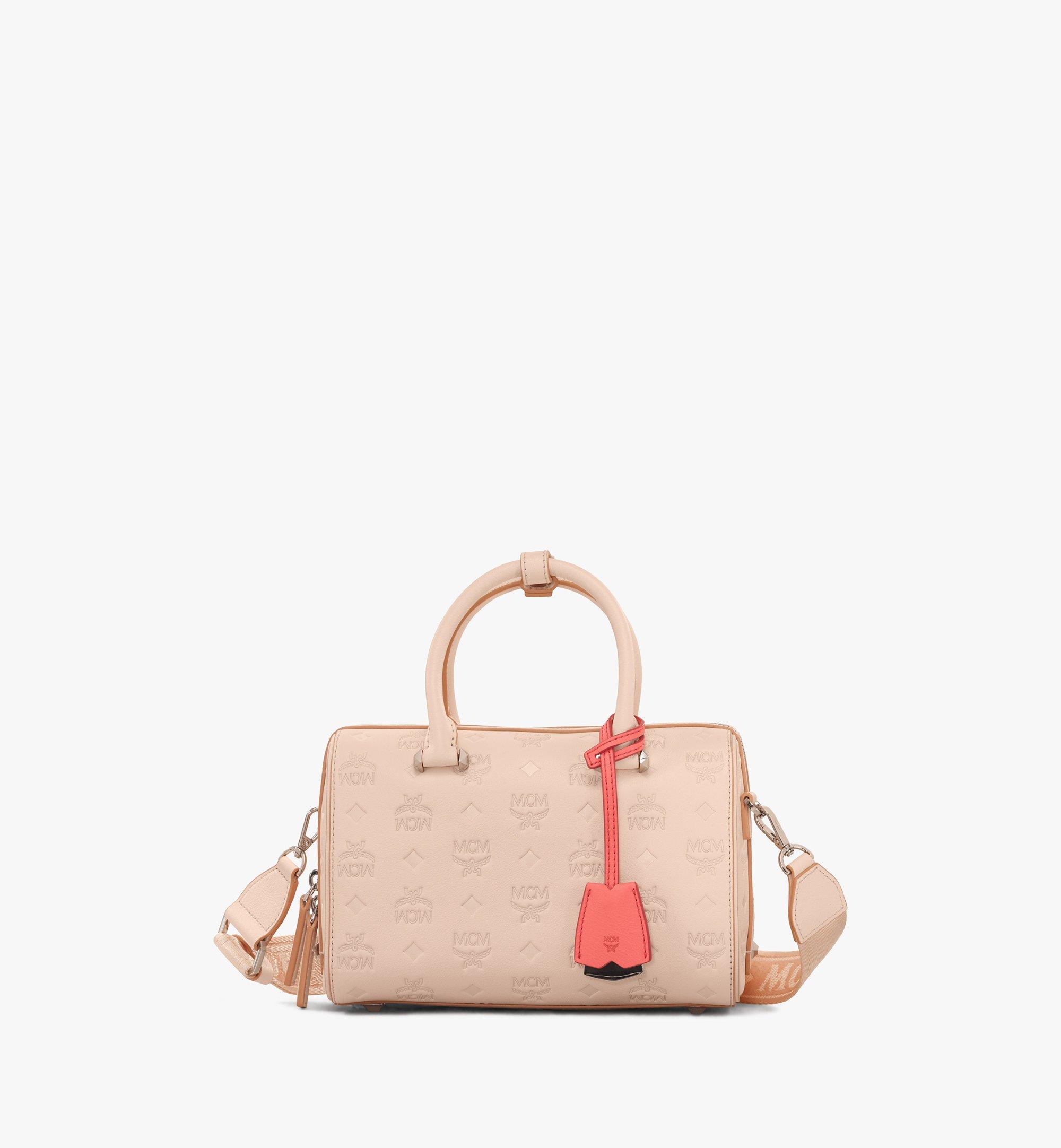 Mcm essential boston in monogram outlet leather