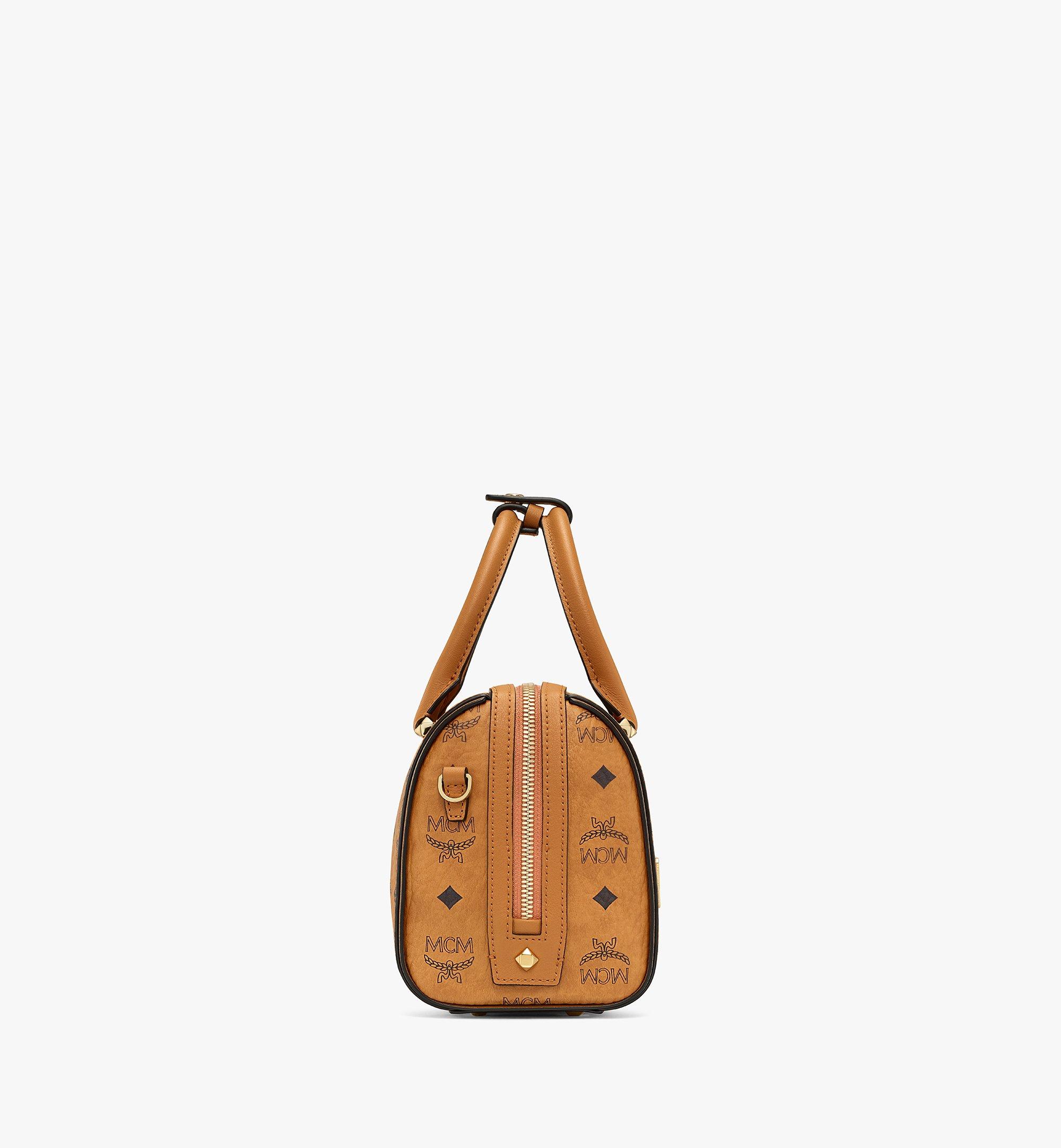 Mini Boston Bag in Visetos Original Cognac