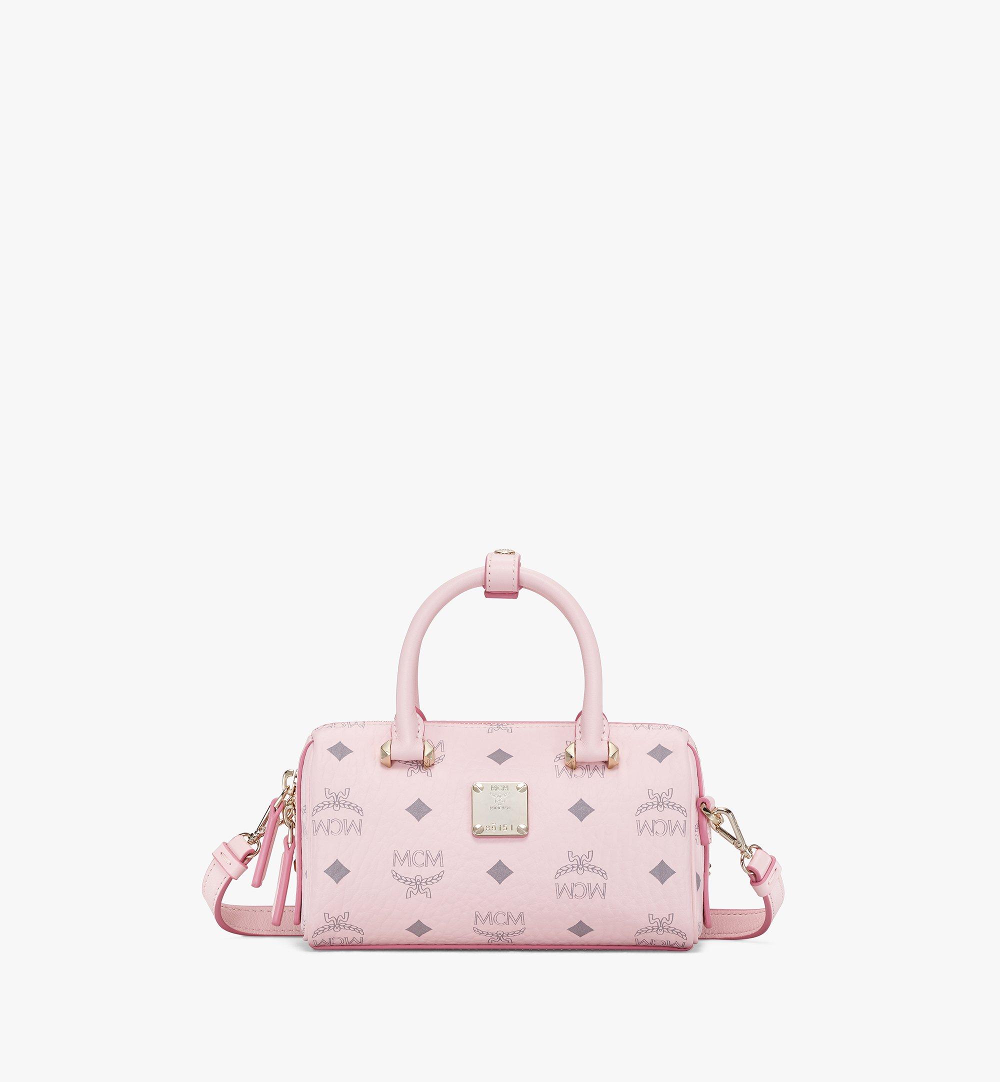 Buy MCM ESSENTIAL BOSTON BAG IN VISETOS ORIGINAL POWDER PINK