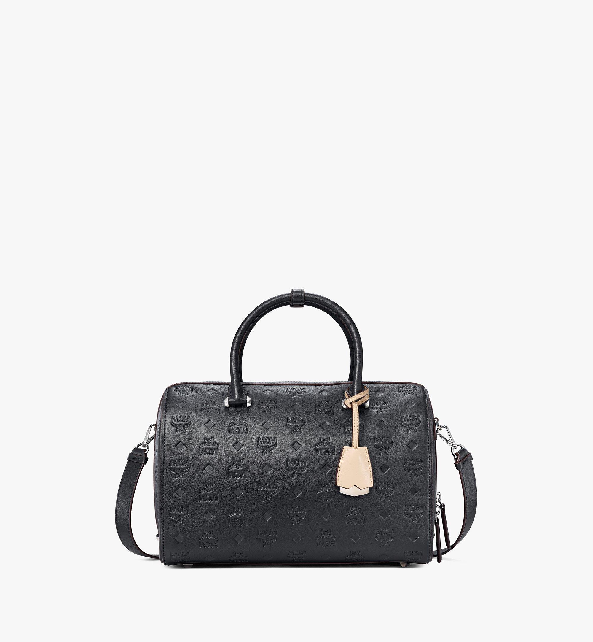 Mcm Essential Boston Leather Bag - Black