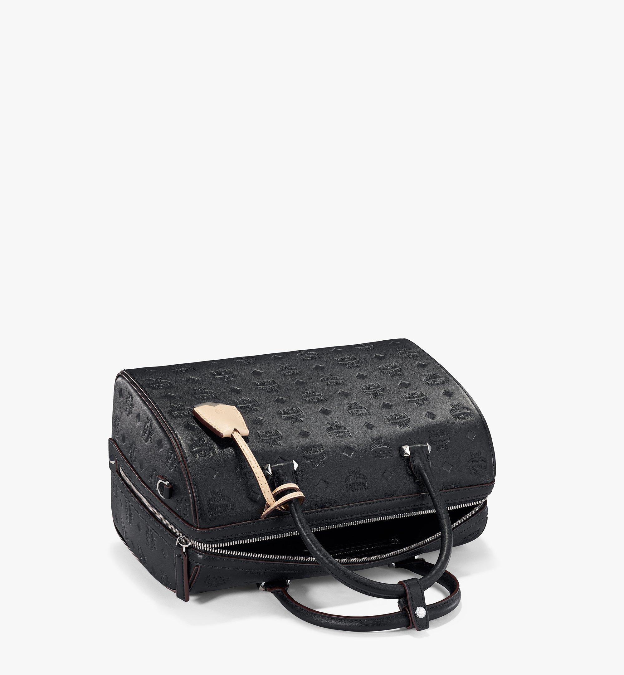 MCM Visetos Canvas Boston Bag Black - 10% Off