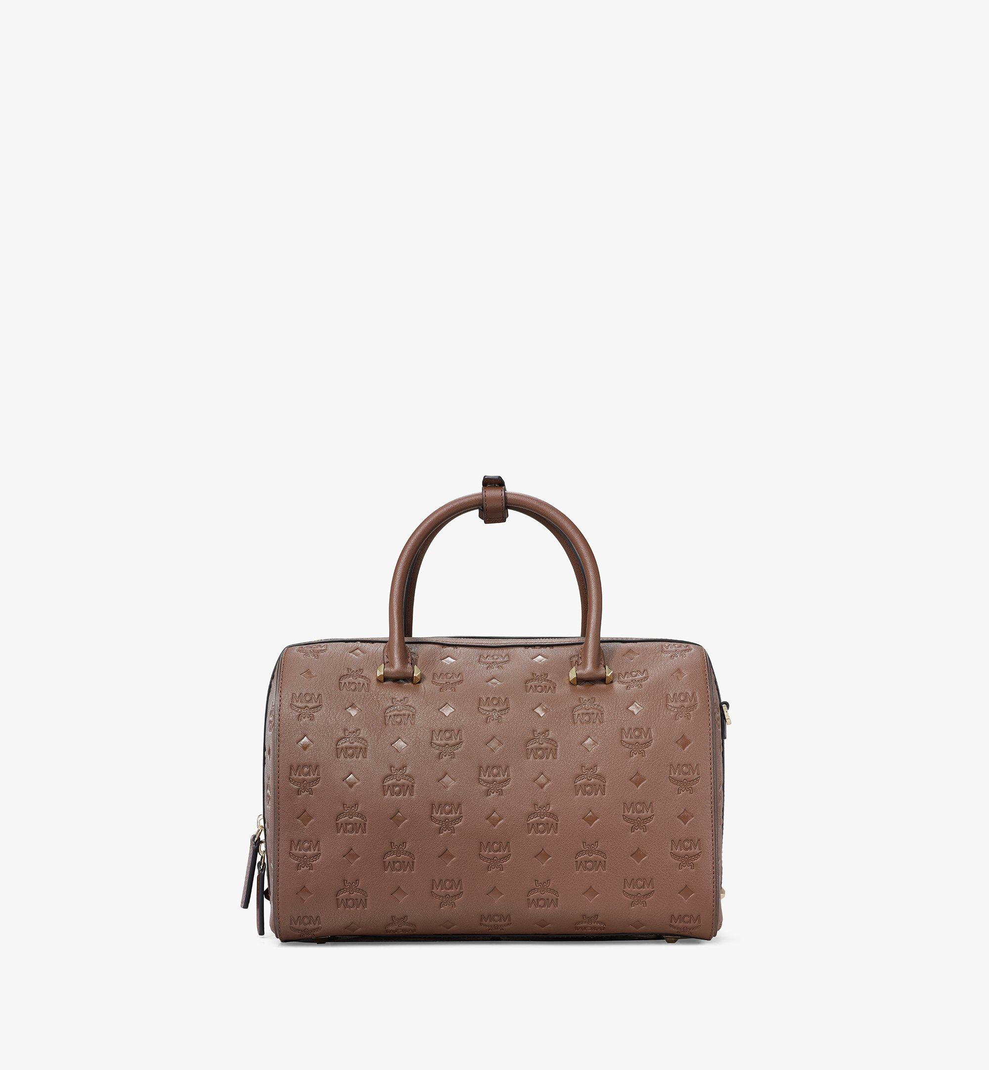 30 cm / 12 in Essential Boston Bag in Monogram Leather Brown | MCM® US