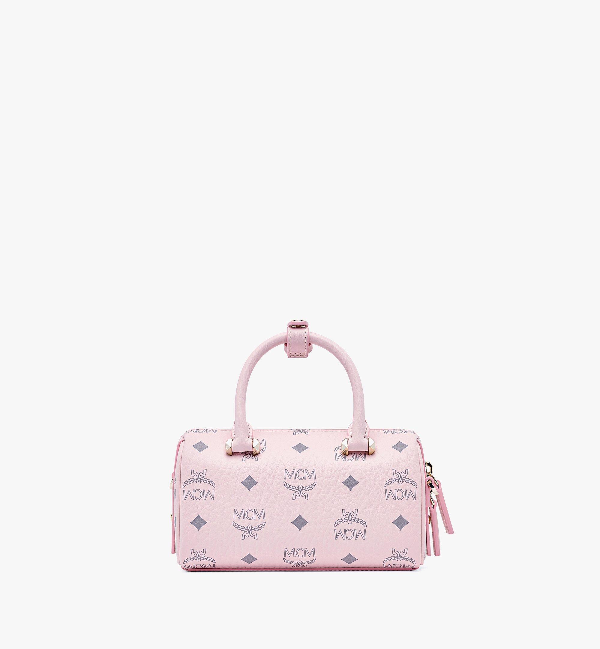 Mini Mcm X Sambypen Boston Bag In Visetos Pink Mcm Jp