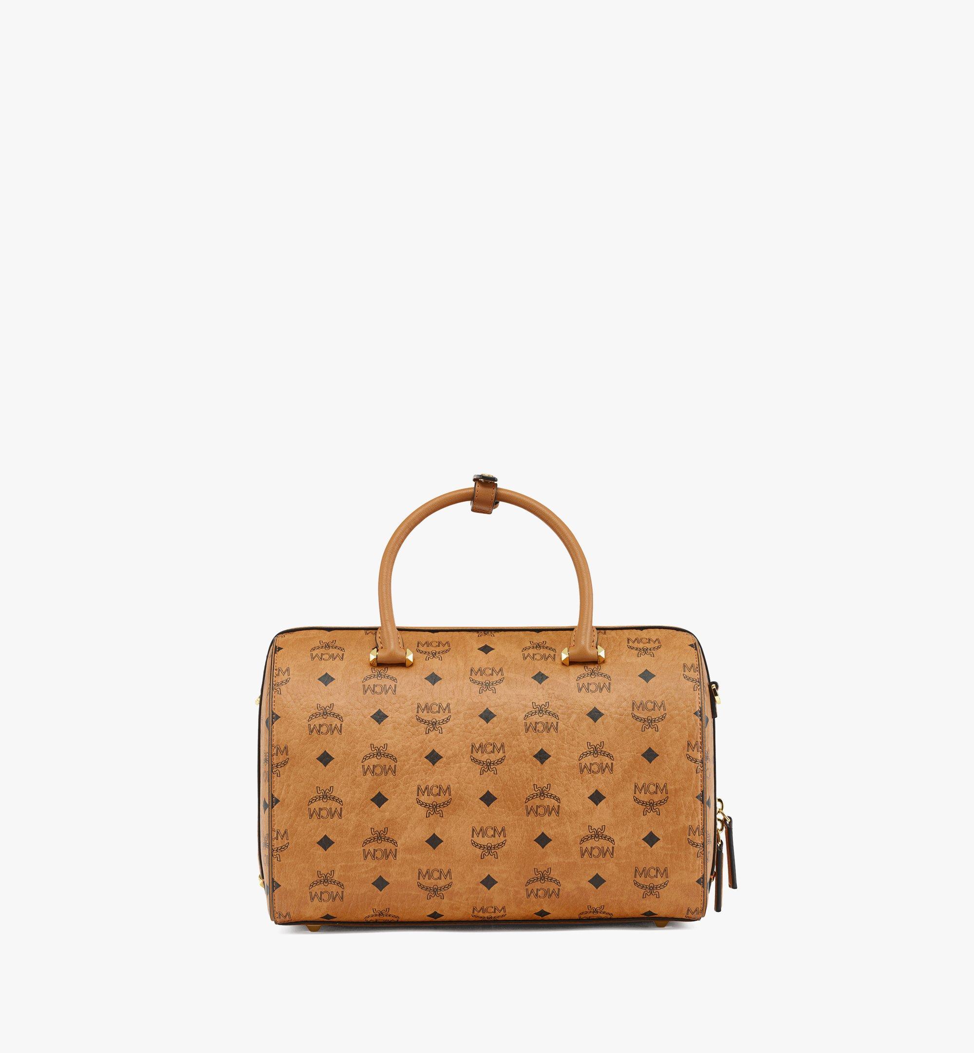 Medium Boston Bag in Visetos Original Cognac