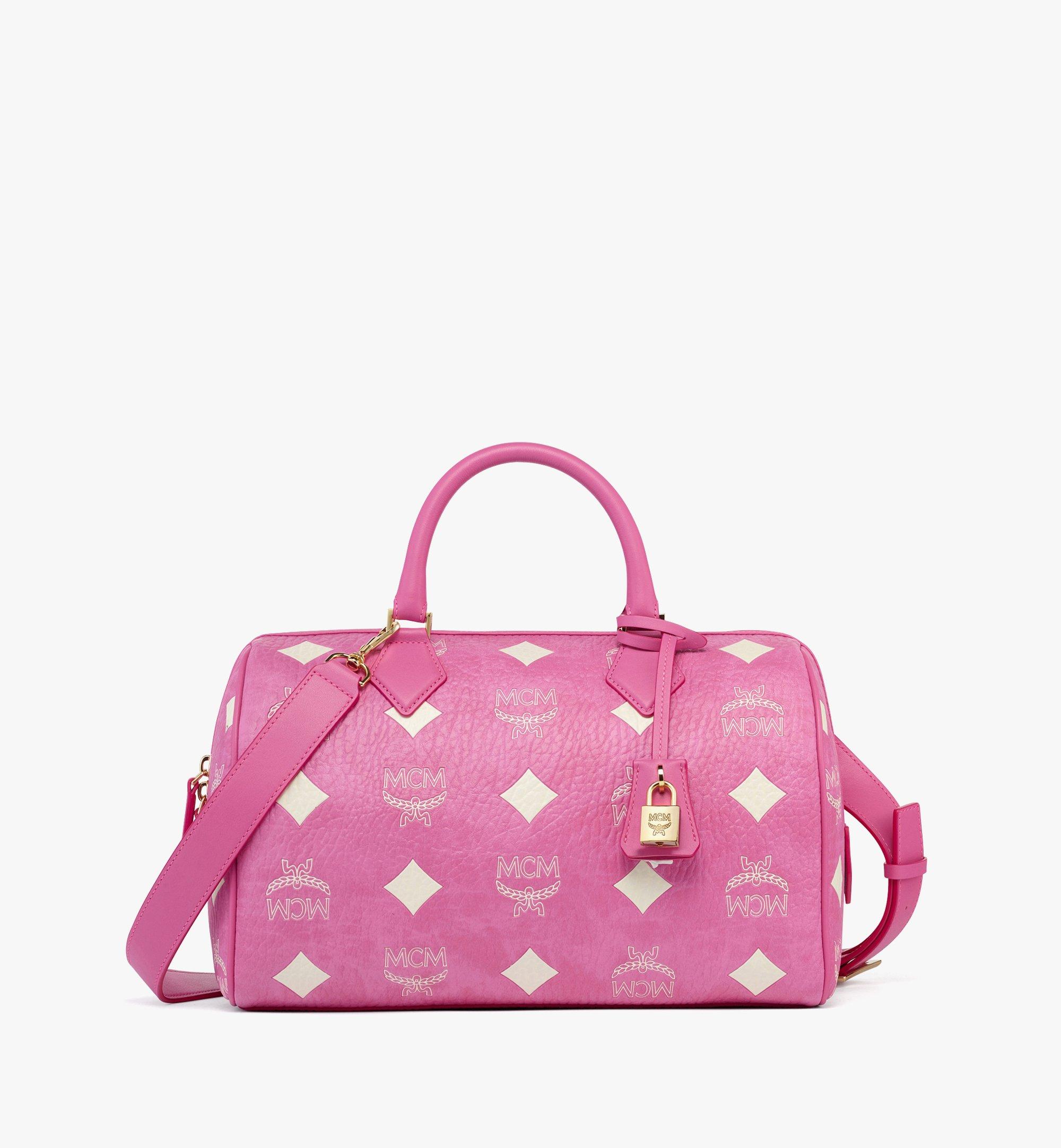 Medium Ella Boston Bag in Maxi Visetos Pink MCM US