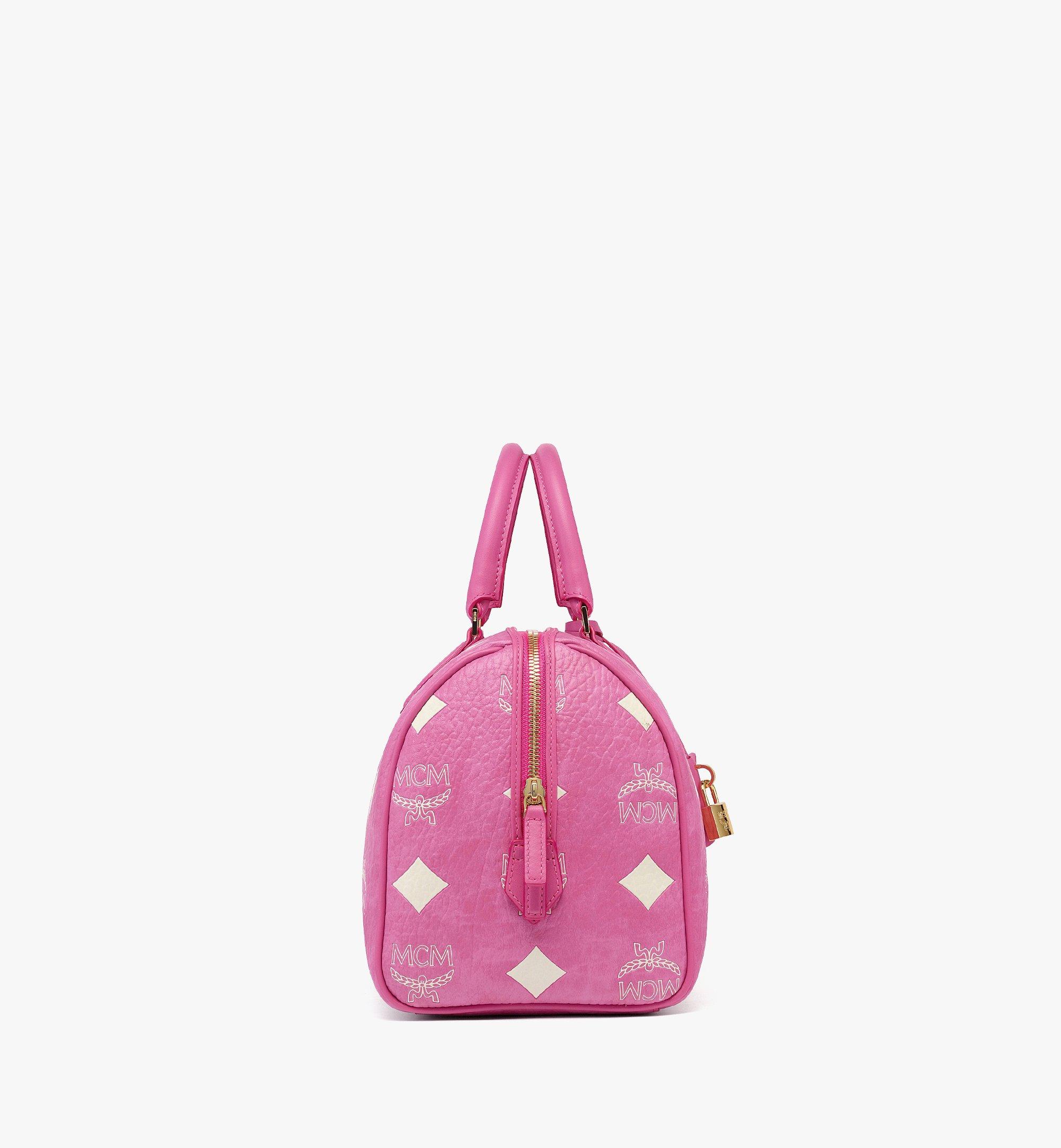 Medium Ella Boston Bag in Maxi Visetos Pink MCM US