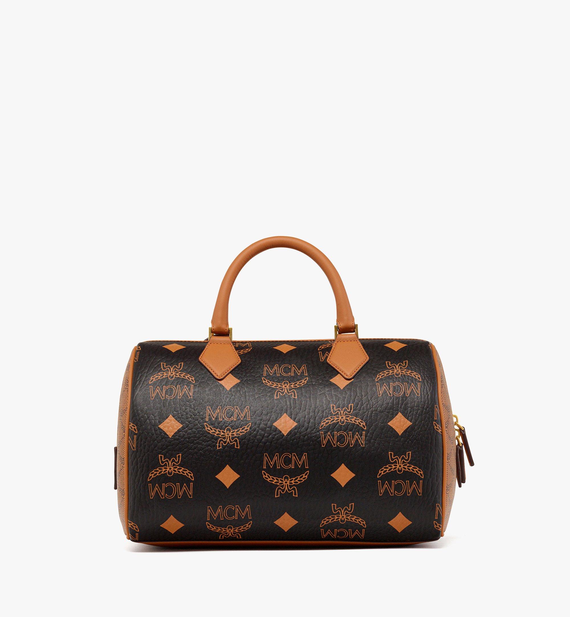 Medium Ella Boston Bag in Monogram Mix Black MCM US