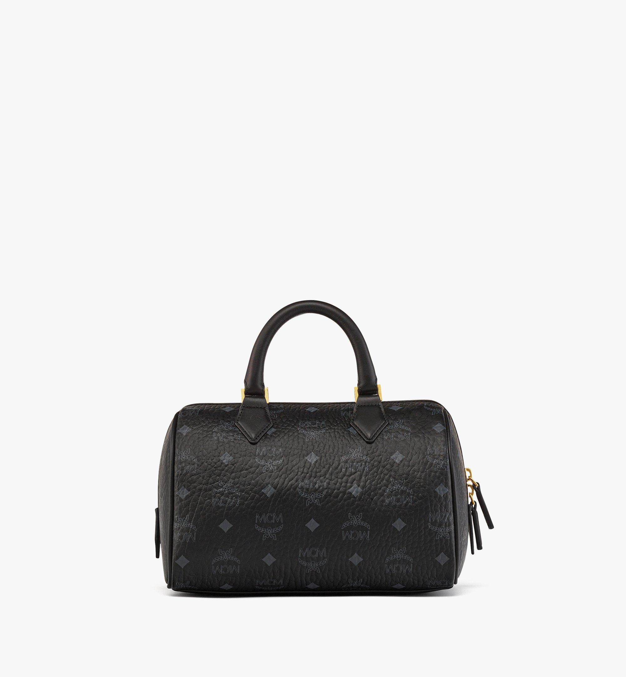 Small Ella Boston Bag in Visetos Black