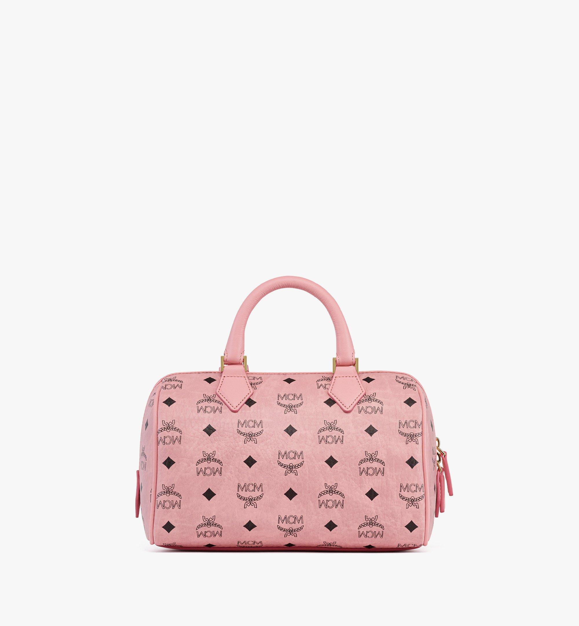 Small Ella Boston Bag in Visetos Pink MCM US