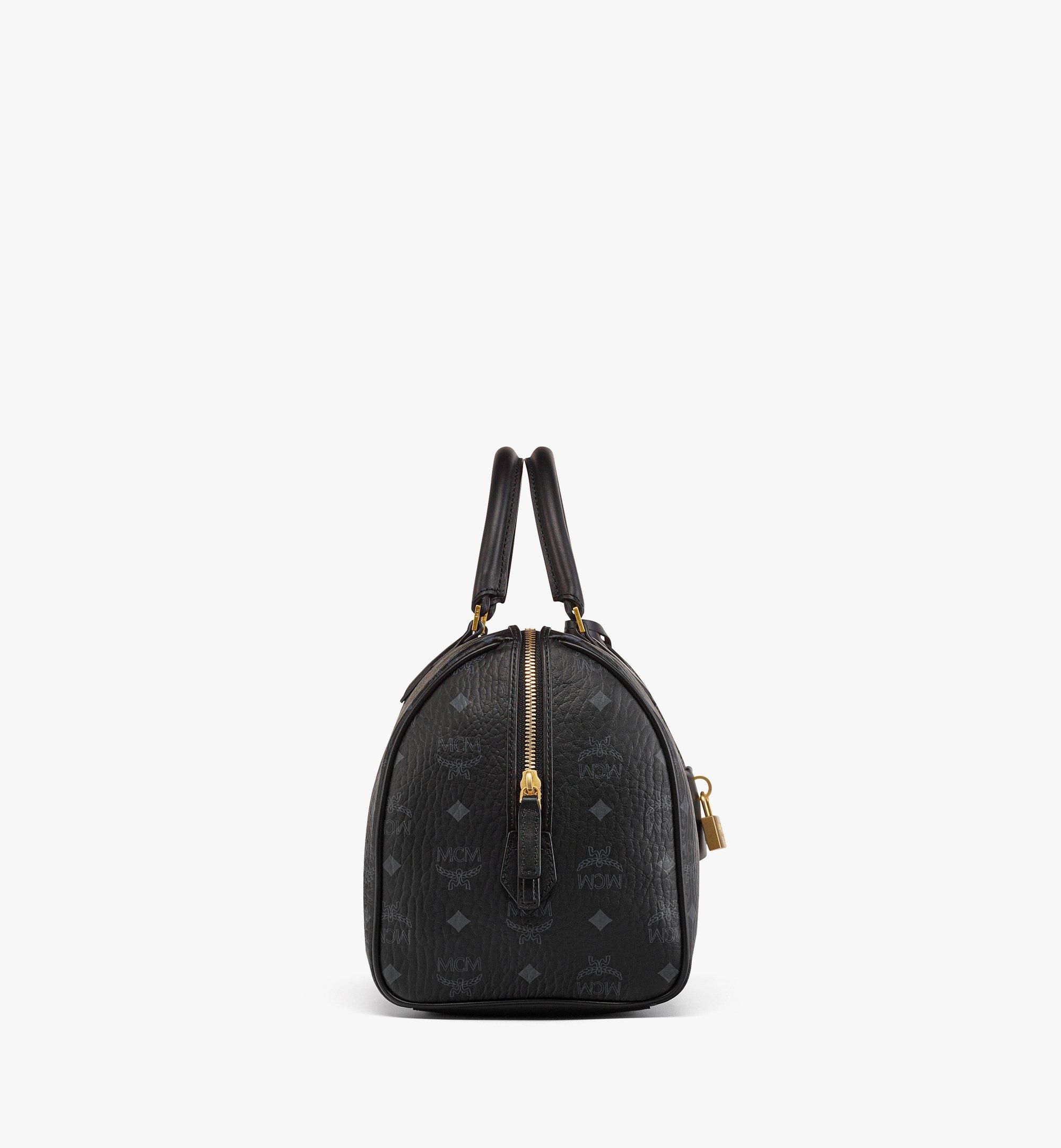 Medium Ella Boston Bag in Visetos Black MCM US