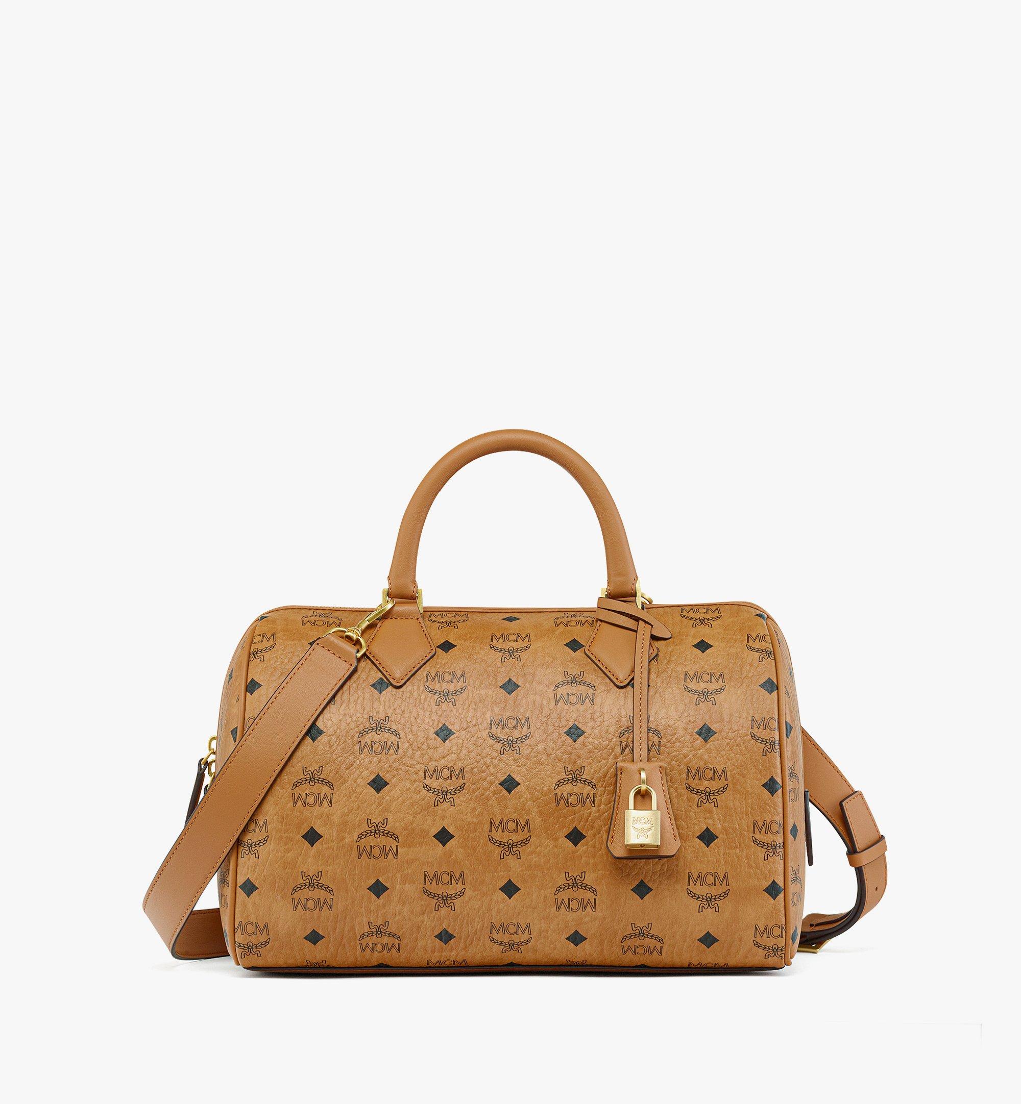 Medium Ella Boston Bag in Visetos Cognac | MCM ®CA