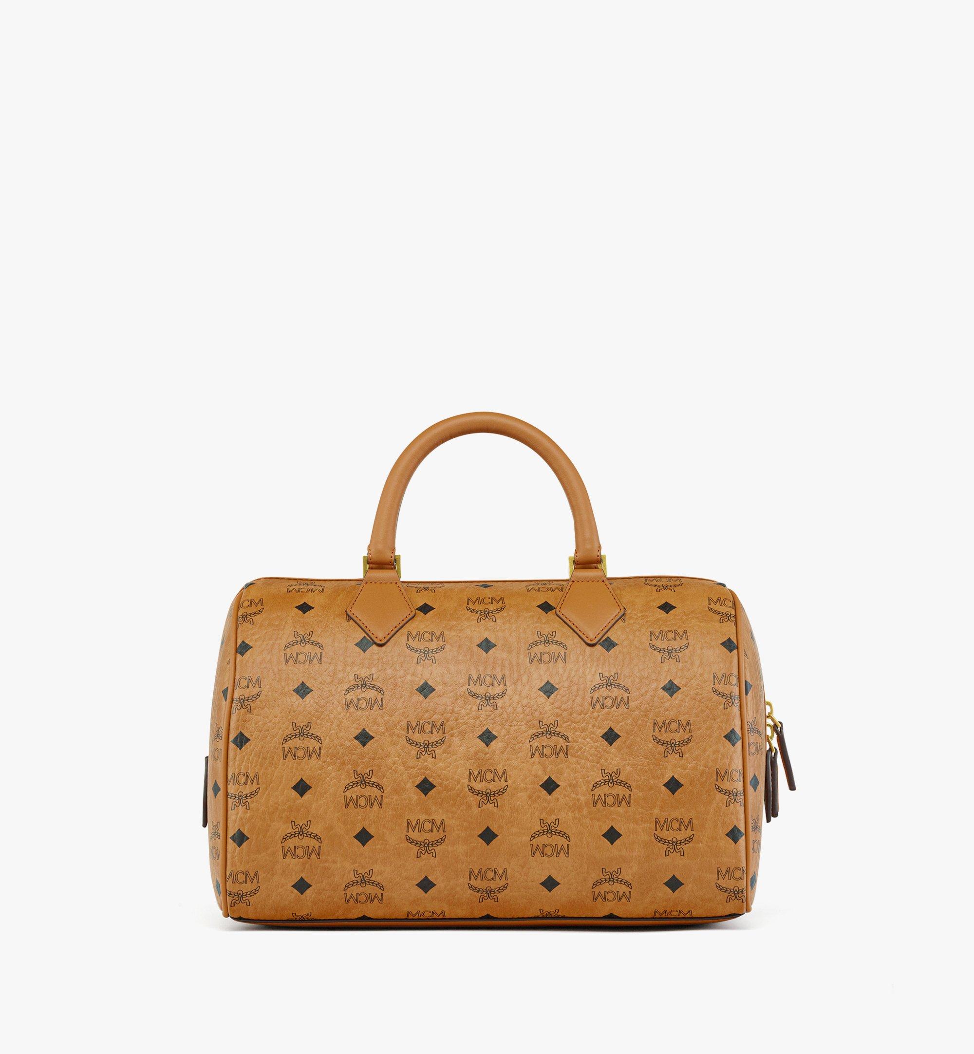 Mcm brown discount boston bag